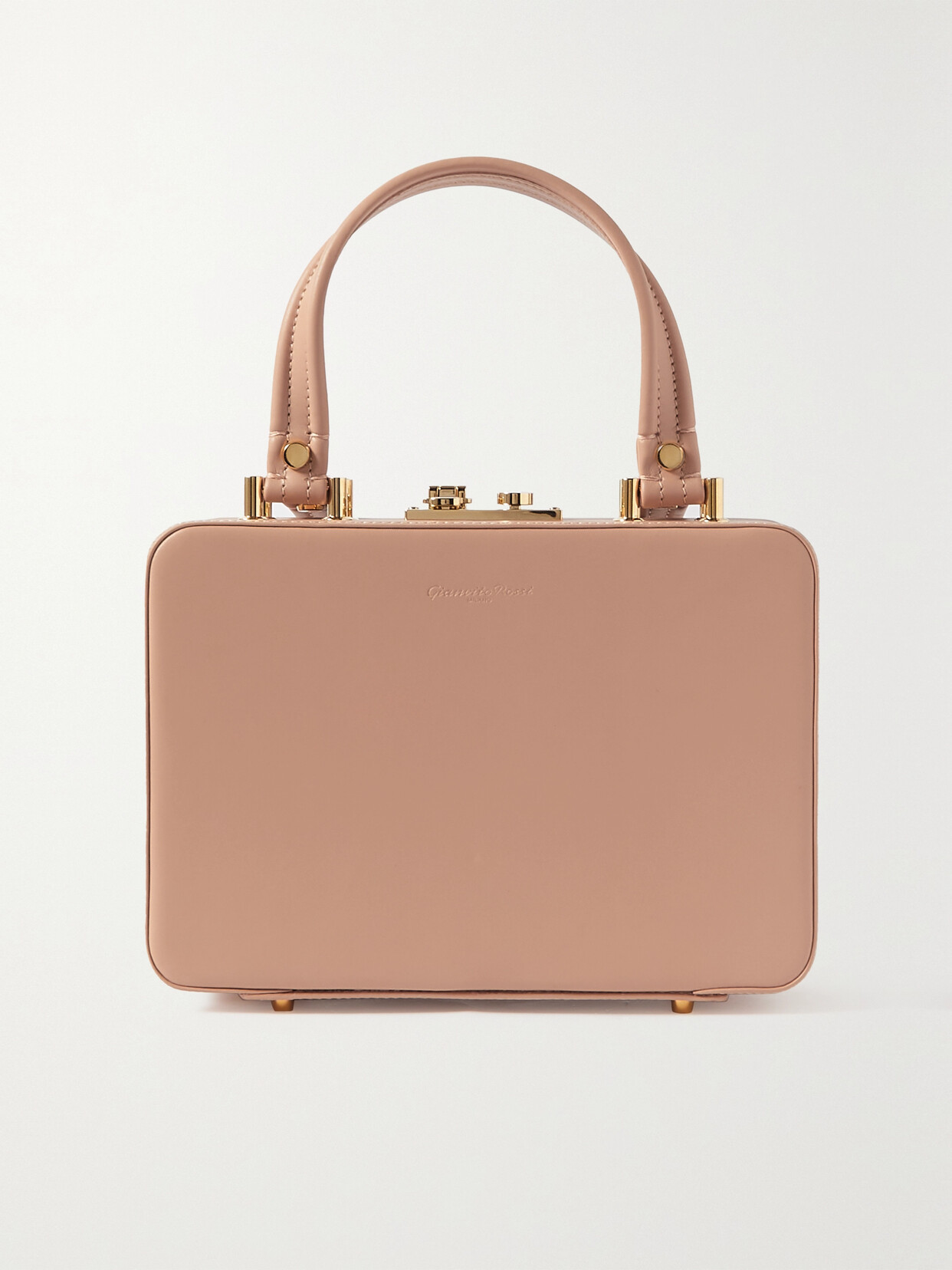 Gianvito Rossi Glove Mini Leather Tote In Peach