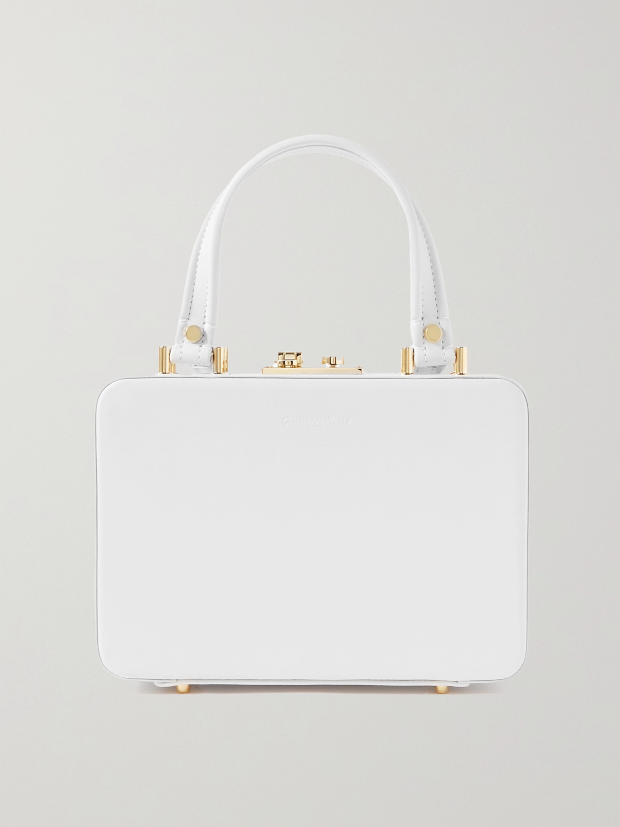 Gianvito Rossi Glove Mini Leather Tote In Off-white