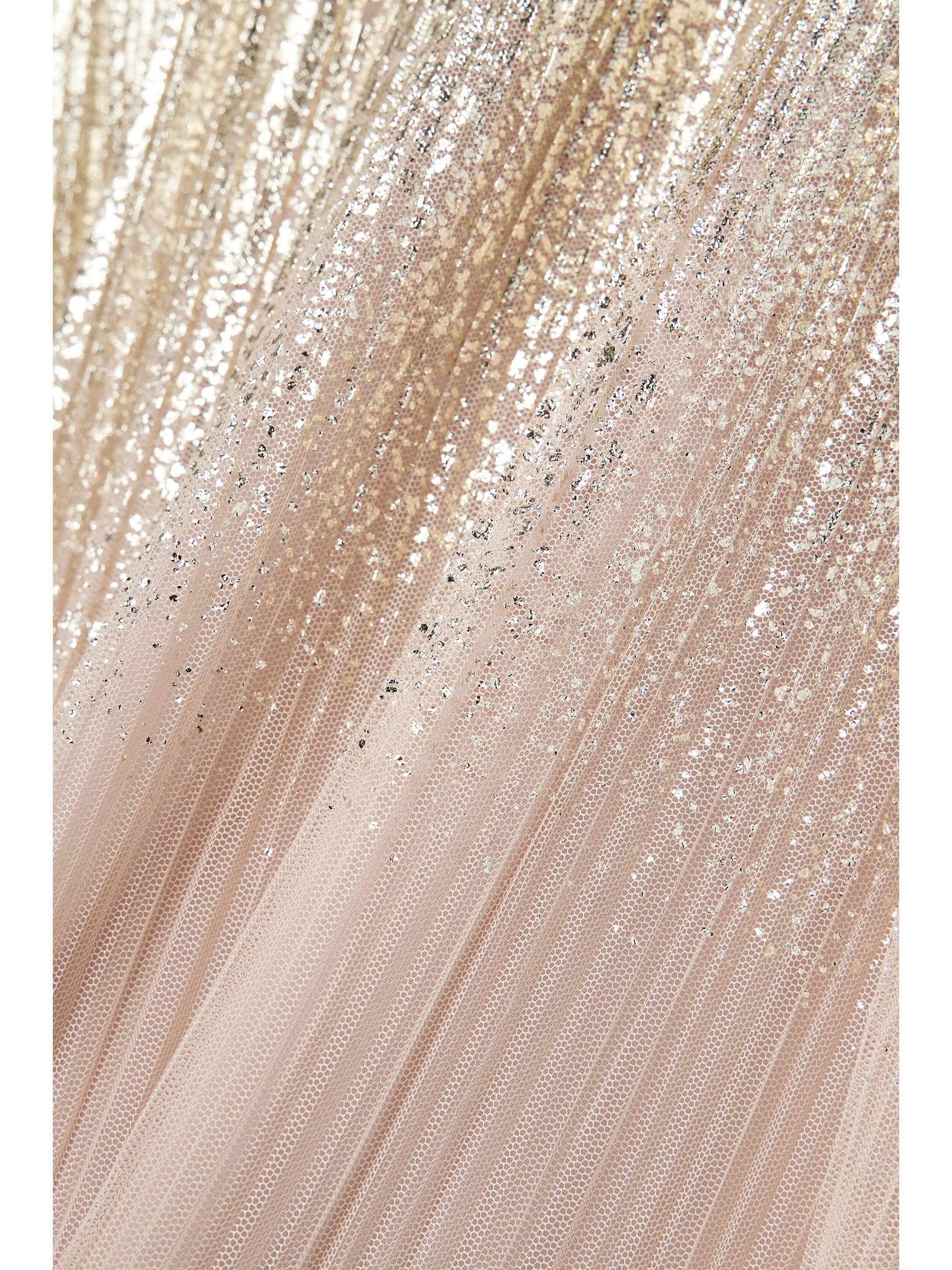 Dima Ayad Metallic plissé-tulle gown and cape set thumbnail