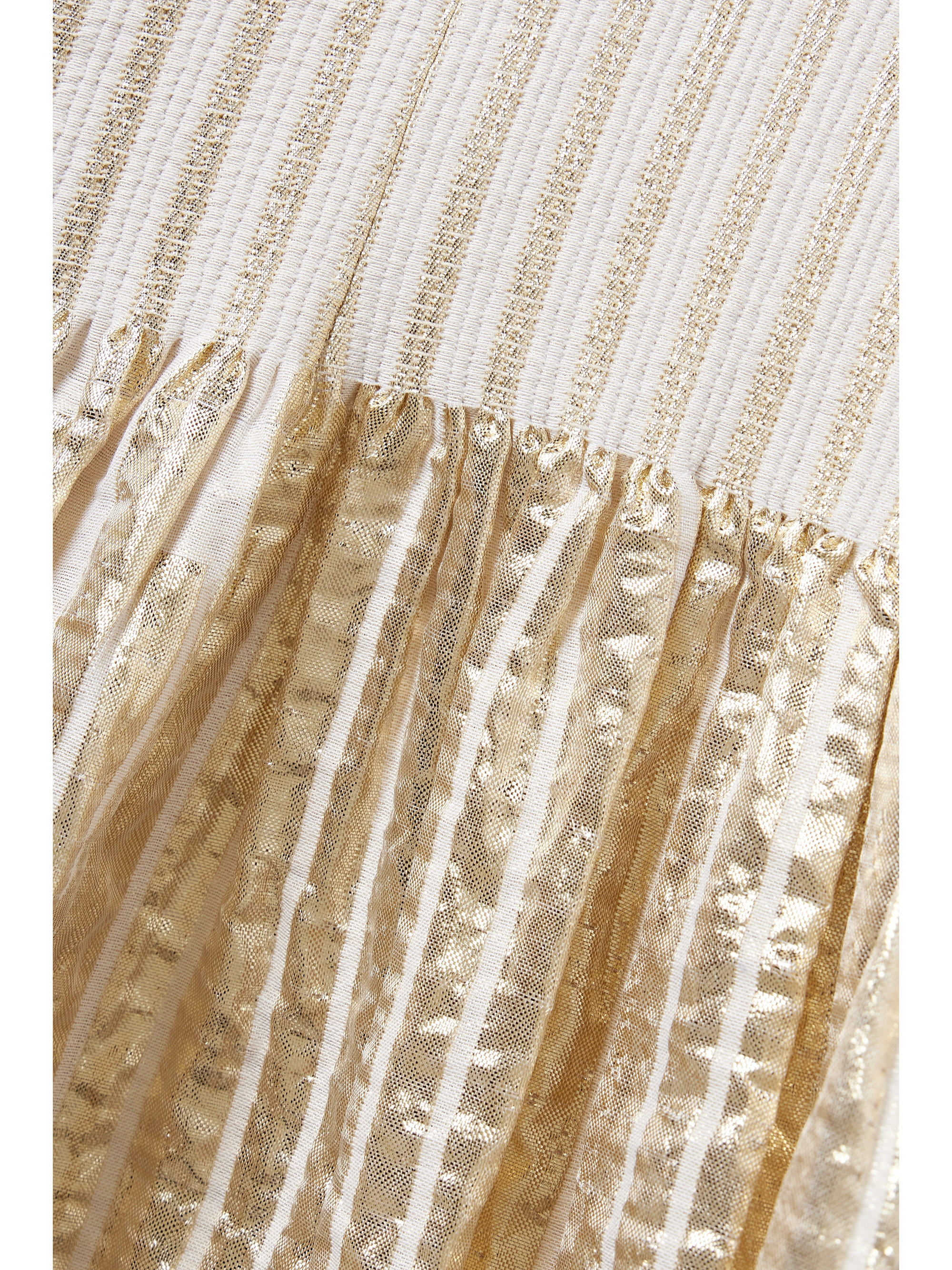 Dima Ayad Striped metallic voile and stretch-knit kaftan