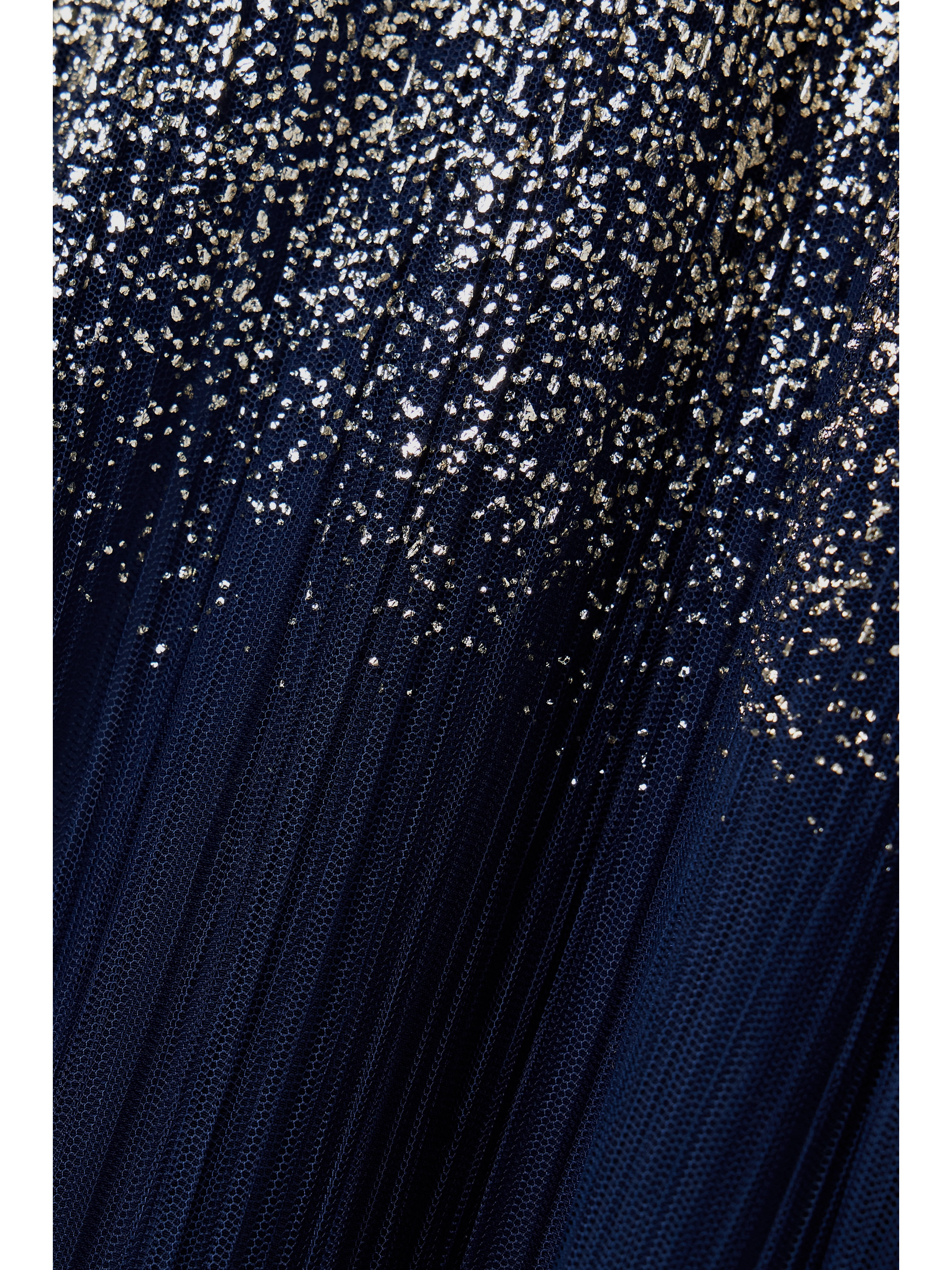 Dima Ayad Metallic plissé-tulle gown and cape set thumbnail
