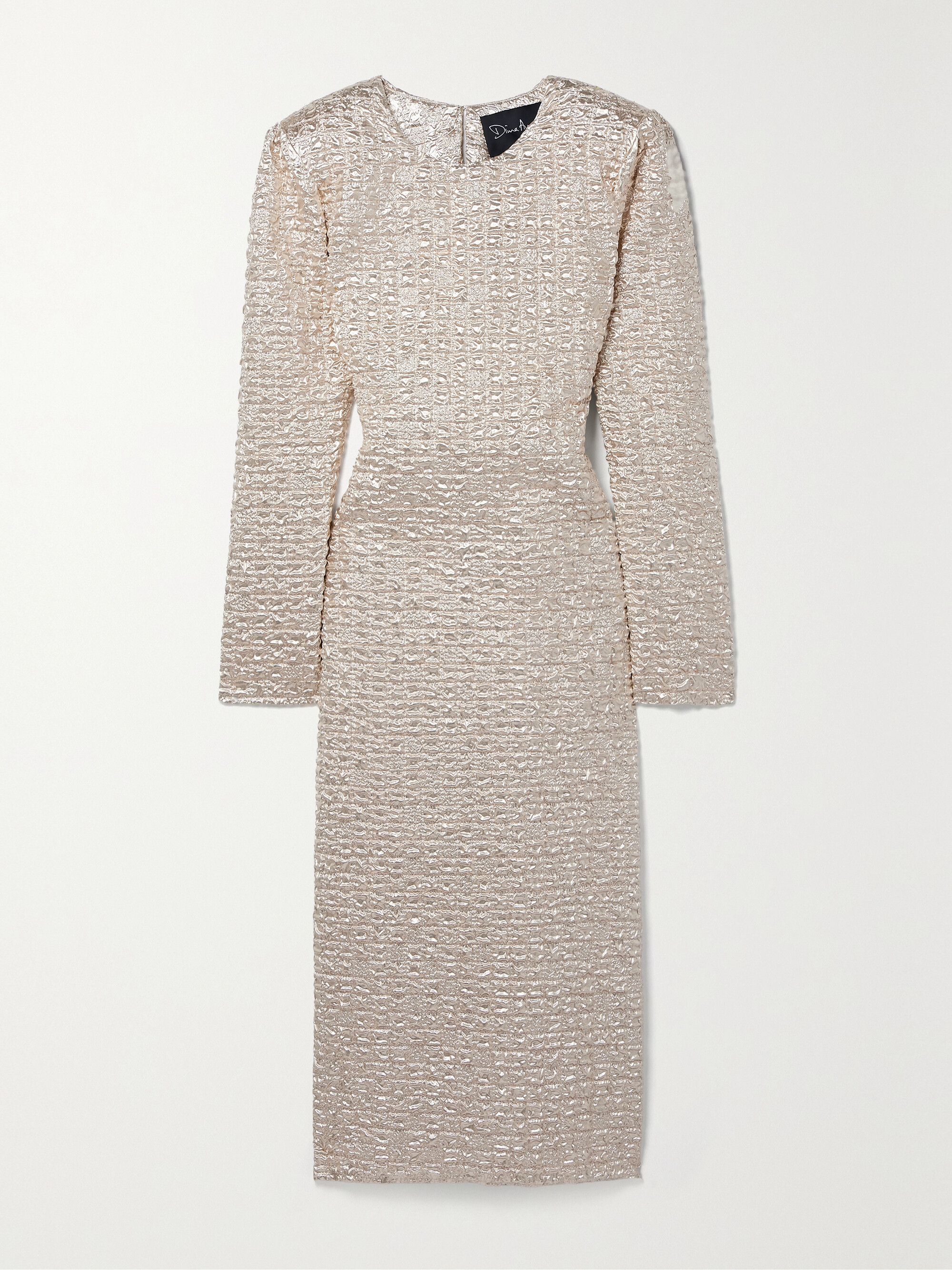 Dima Ayad Metallic popcorn midi dress thumbnail