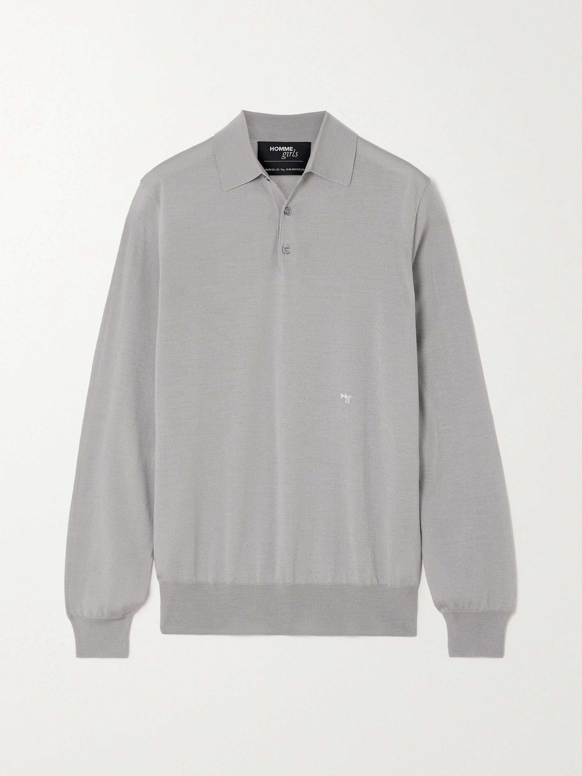 HOMMEGIRLS Embroidered merino wool polo shirt | NET-A-PORTER