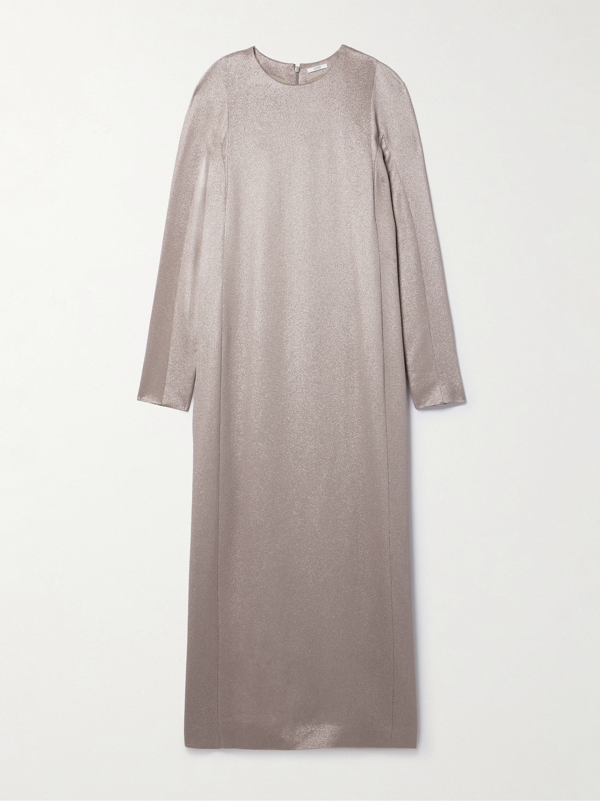 Fforme Iris metallic cloqué maxi dress