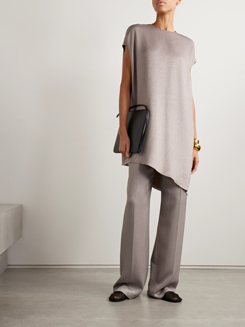 Fforme Angee asymmetric metallic cloqué mimi dress