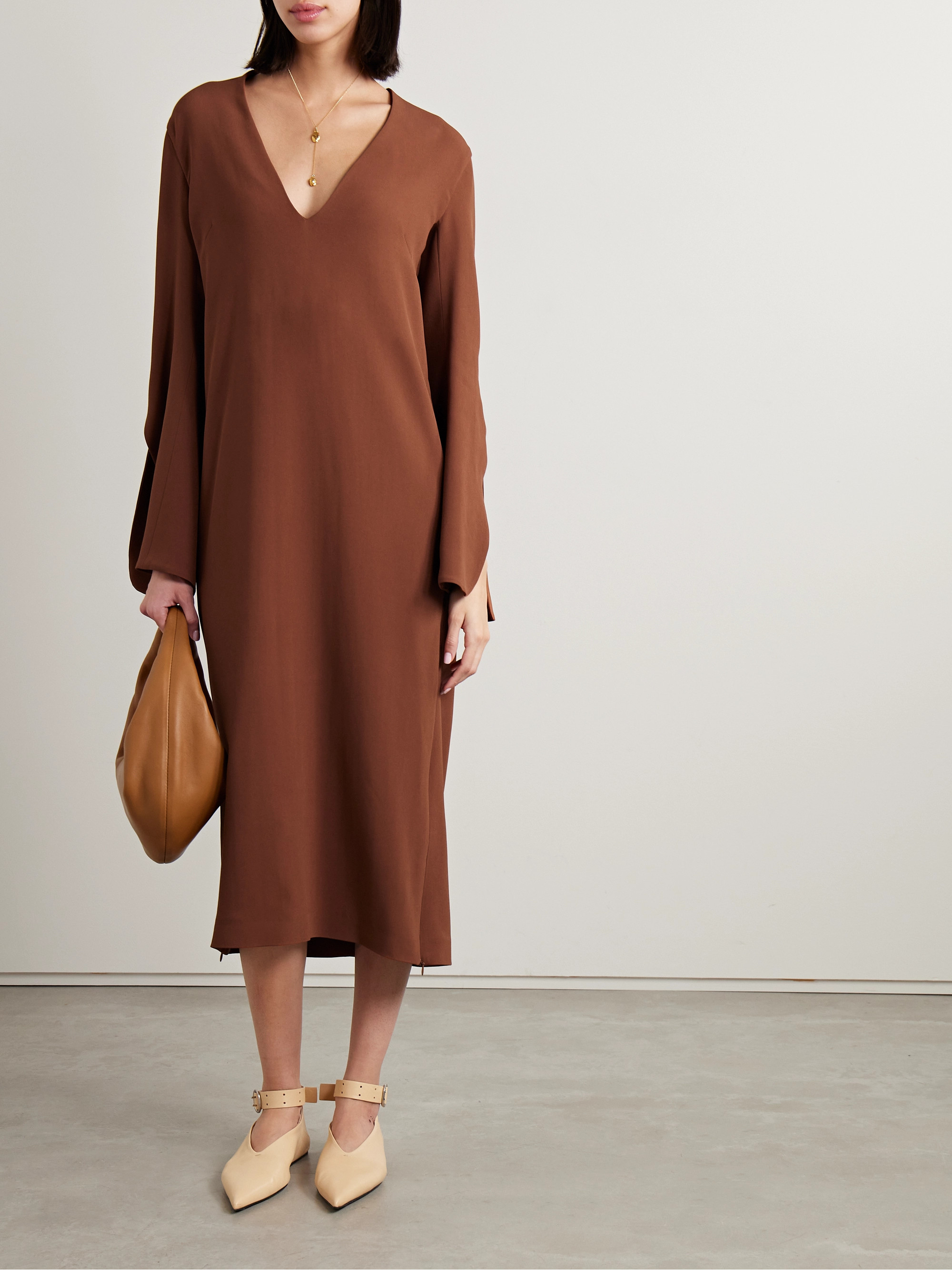 Fforme Rose crepe midi dress thumbnail