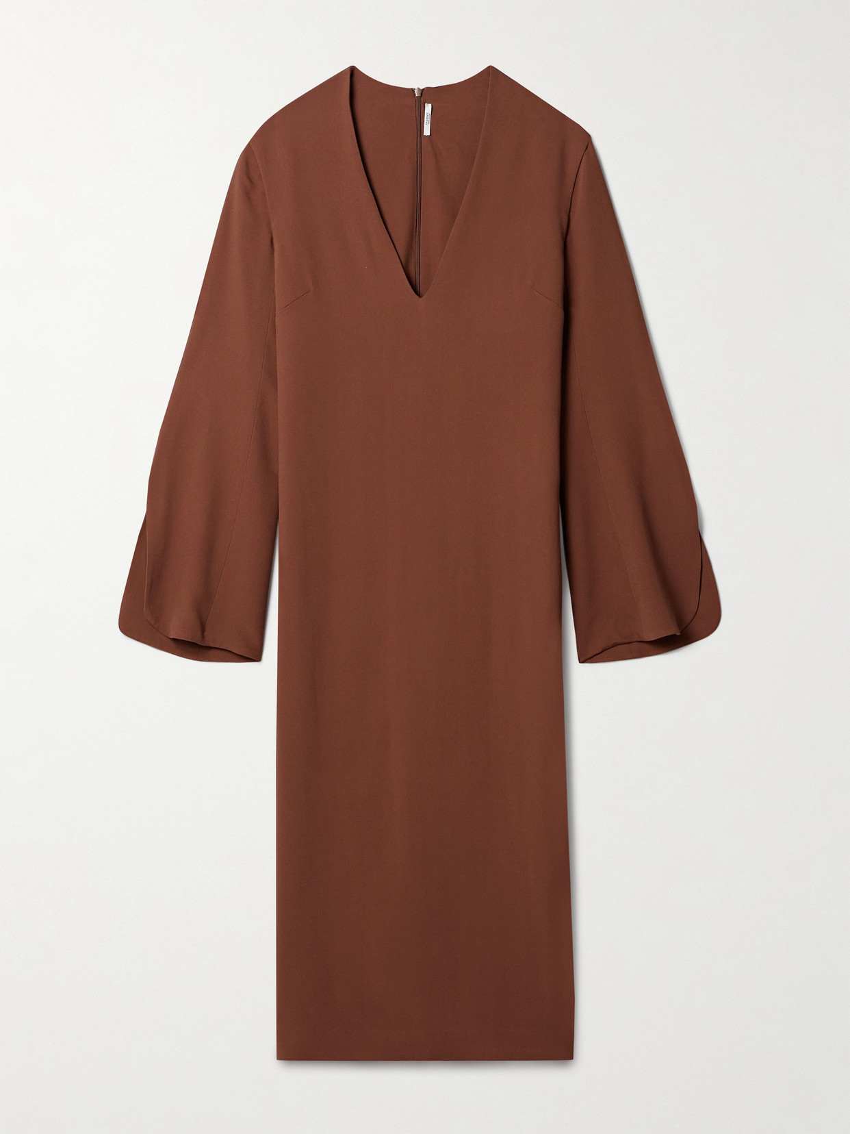 Fforme Rose Crepe Midi Dress In Brown