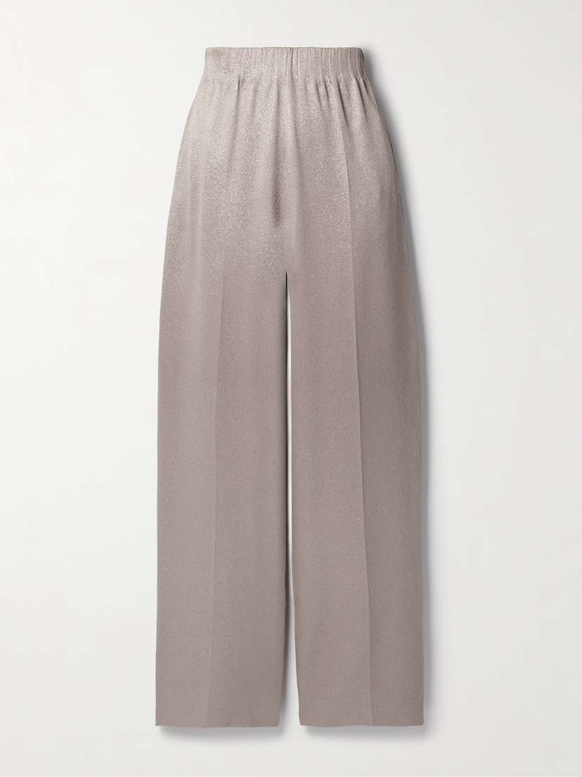 FFORME Maud Metallic Cloqué Wide-leg Pants
