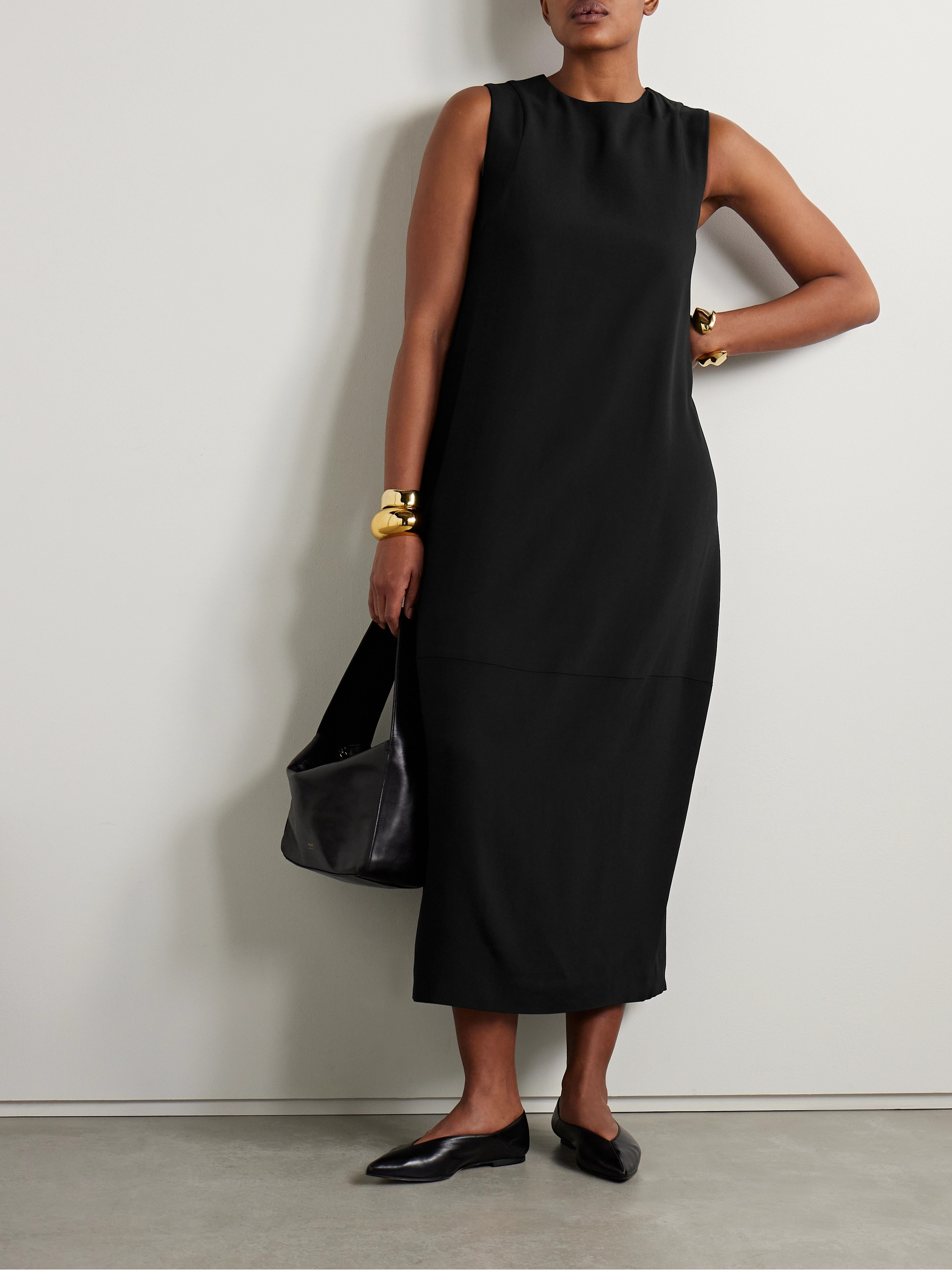 Fforme Martha paneled crepe midi dress