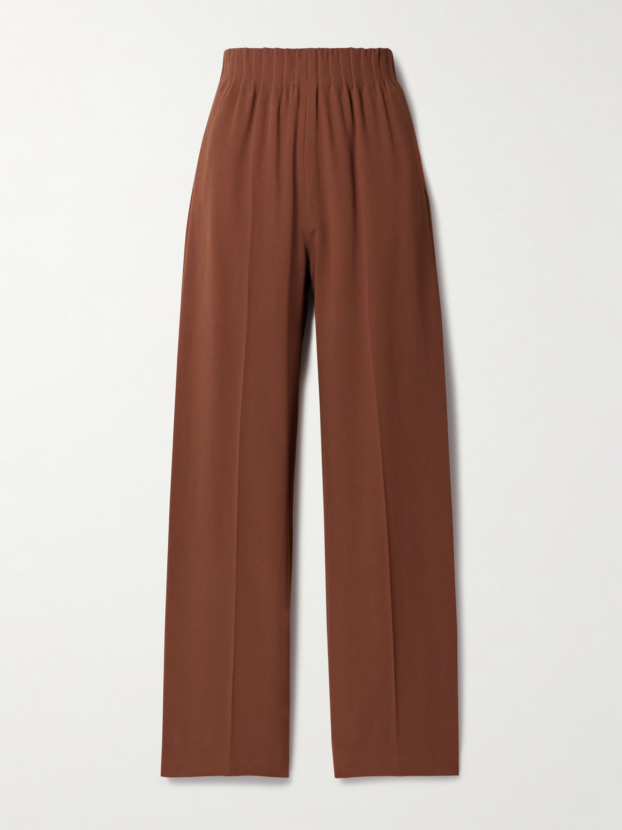 Fforme Maud Crepe Wide-leg Pants In Brown