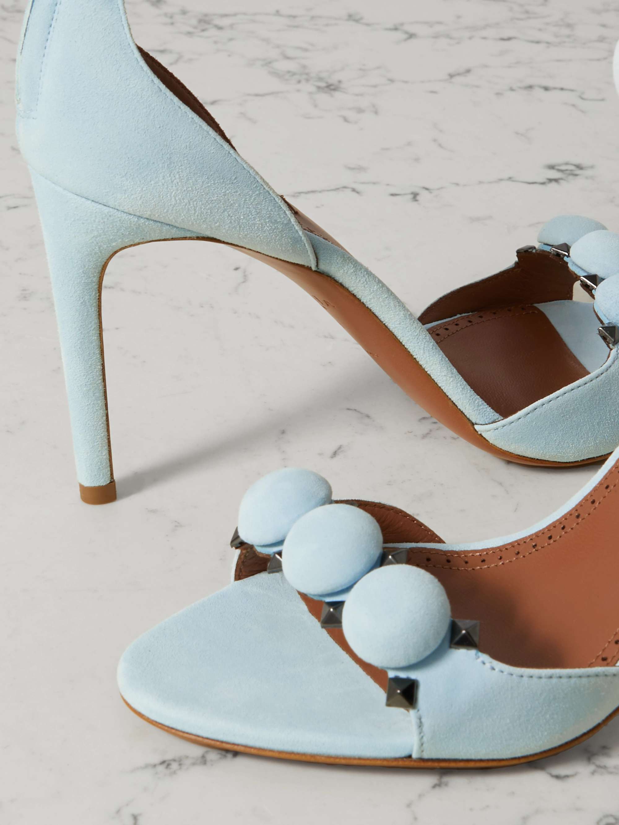 ALAÏA La Bombe 90 studded suede sandals