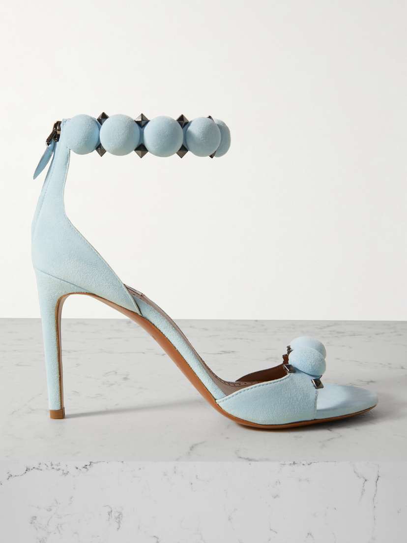 Alaïa La Bombe 90 Embellished Studded Suede Sandals