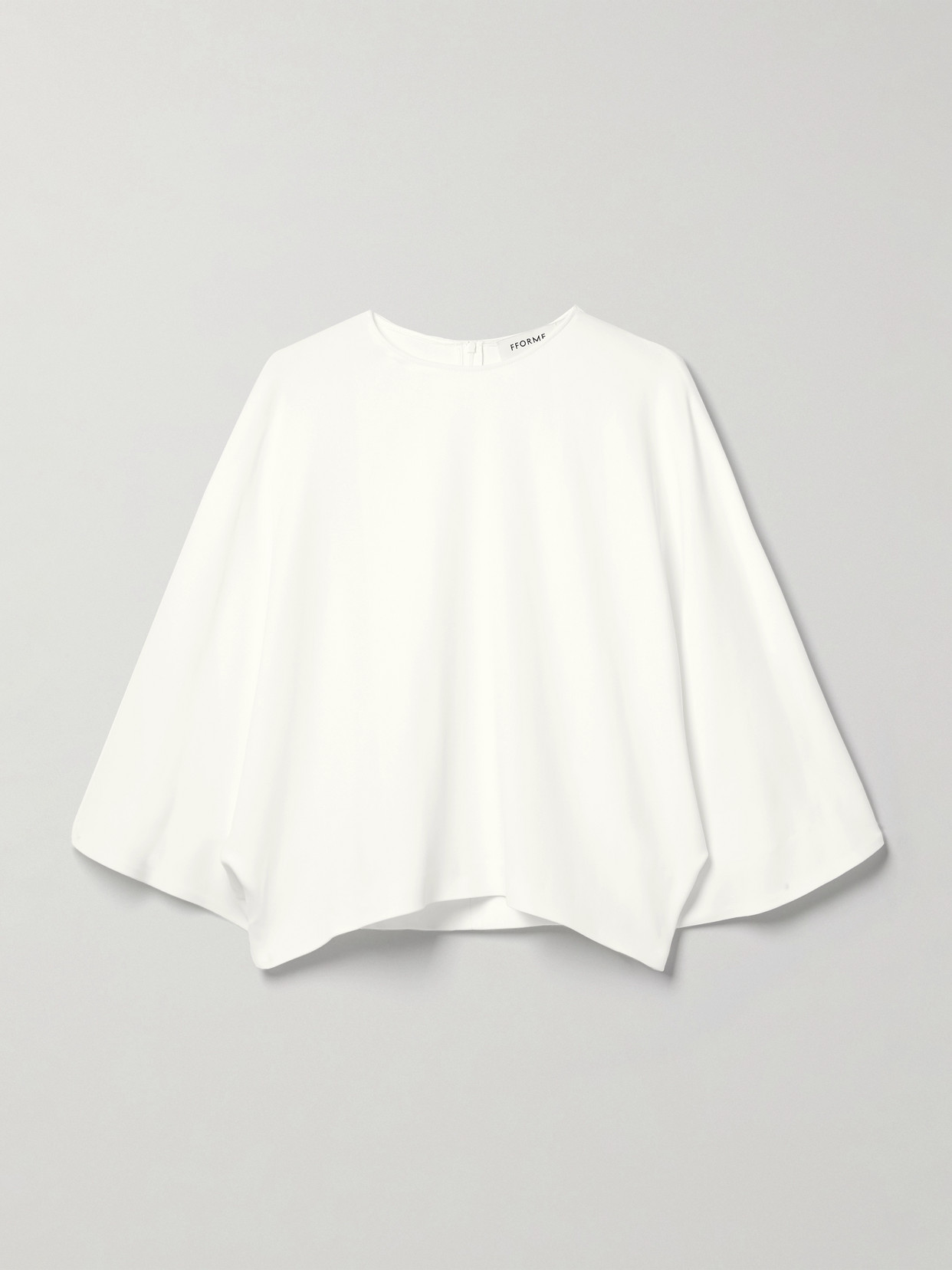 Fforme Tala Pleated Crepe Top In White