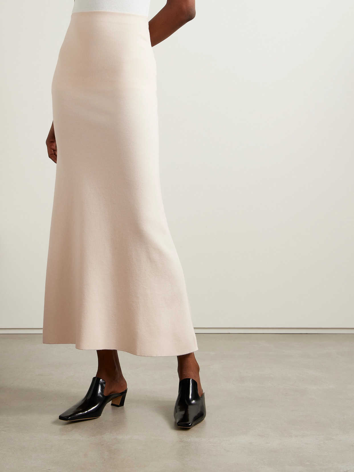 Fforme Robyn Wool-blend Maxi Skirt In Neutrals