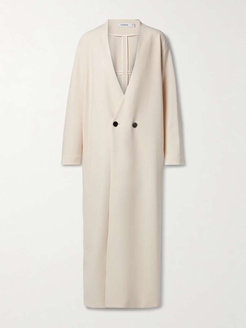 FFORME Alva Oversized Double-breasted Wool-blend Crepe Coat
