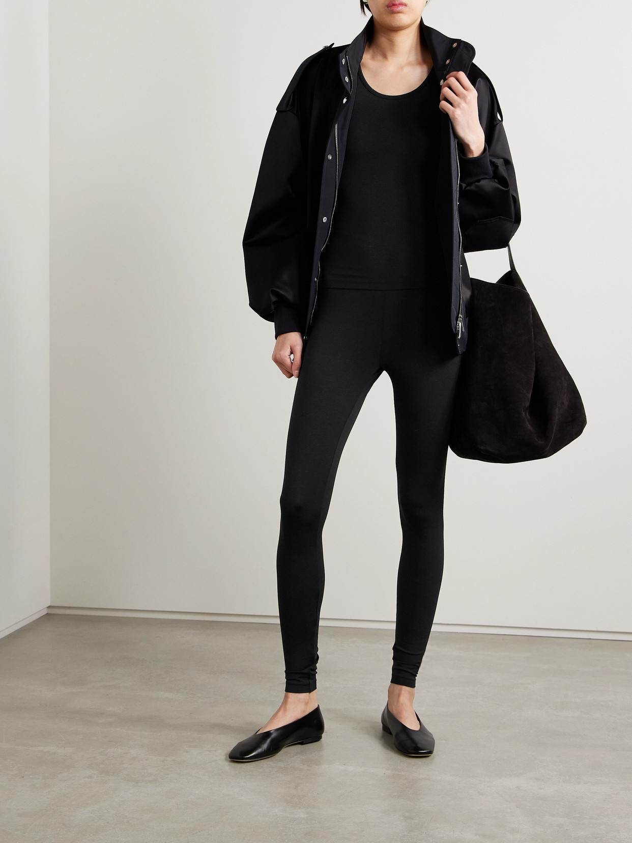 Fforme Anya Silk-blend Leggings In Black