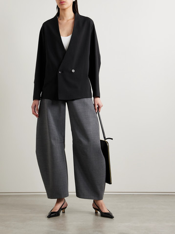 Fforme Velma double-breasted wool-blend crepe blazer
