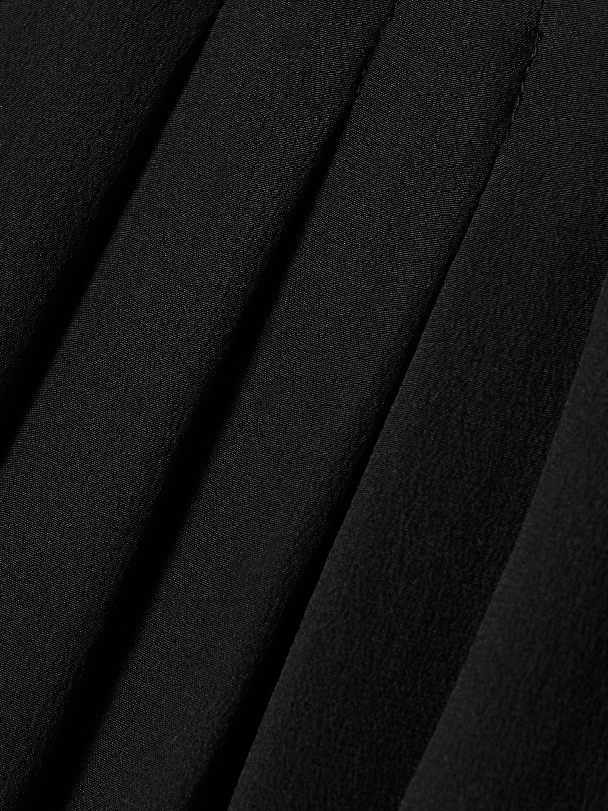 Fforme Moon Pleated Silk Crepe De Chine Maxi Dress In Black