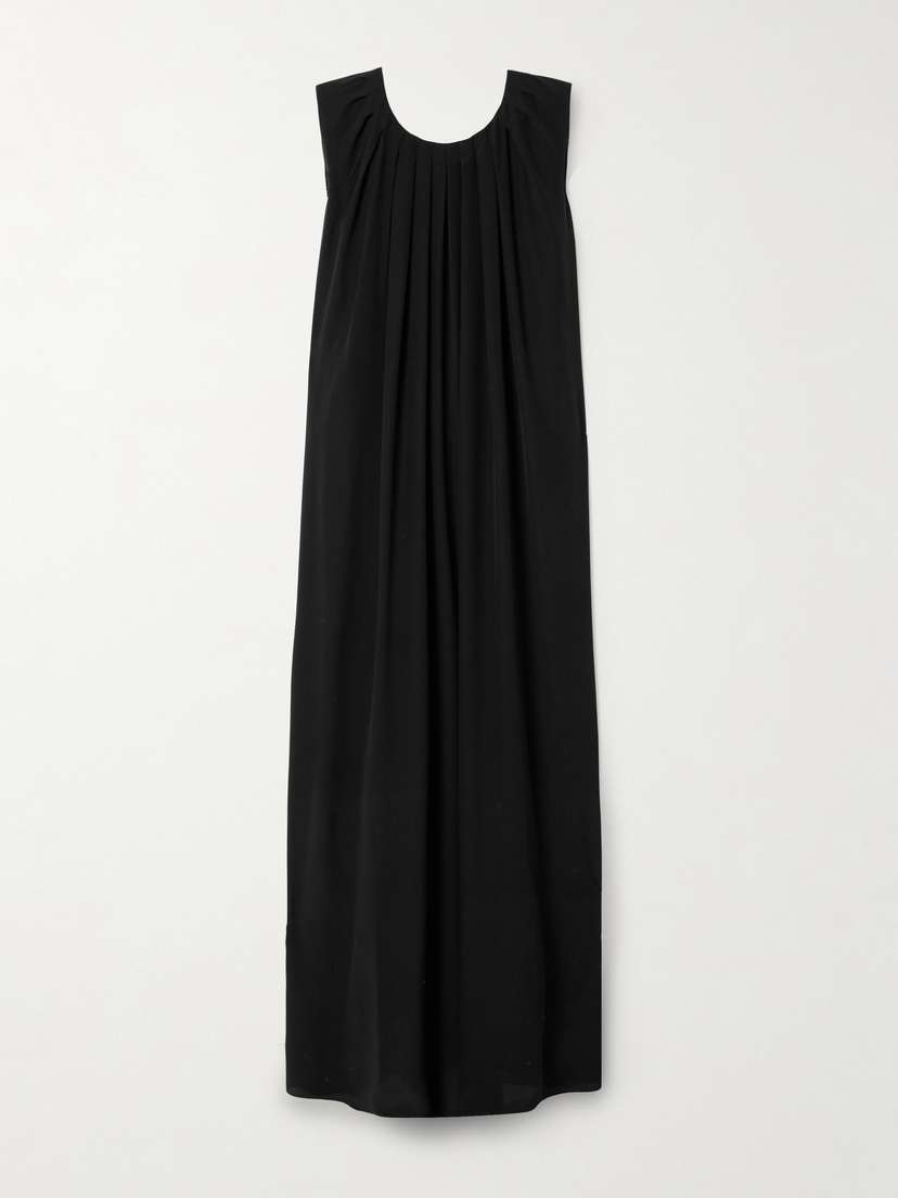 FFORME Moon Pleated Silk Crepe De Chine Maxi Dress