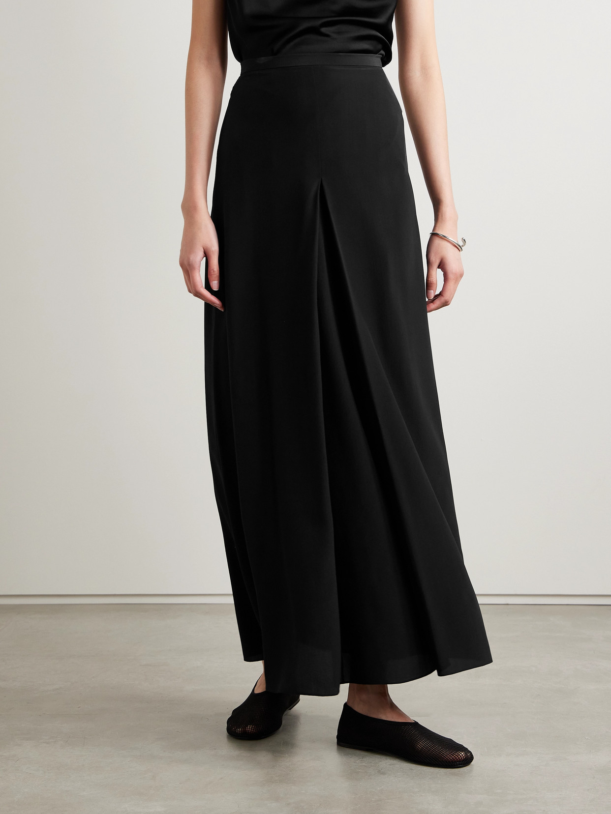 Lotta Pleated Silk Crepe De Chine Maxi