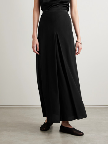 Fforme Lotta pleated silk crepe de chine maxi skirt