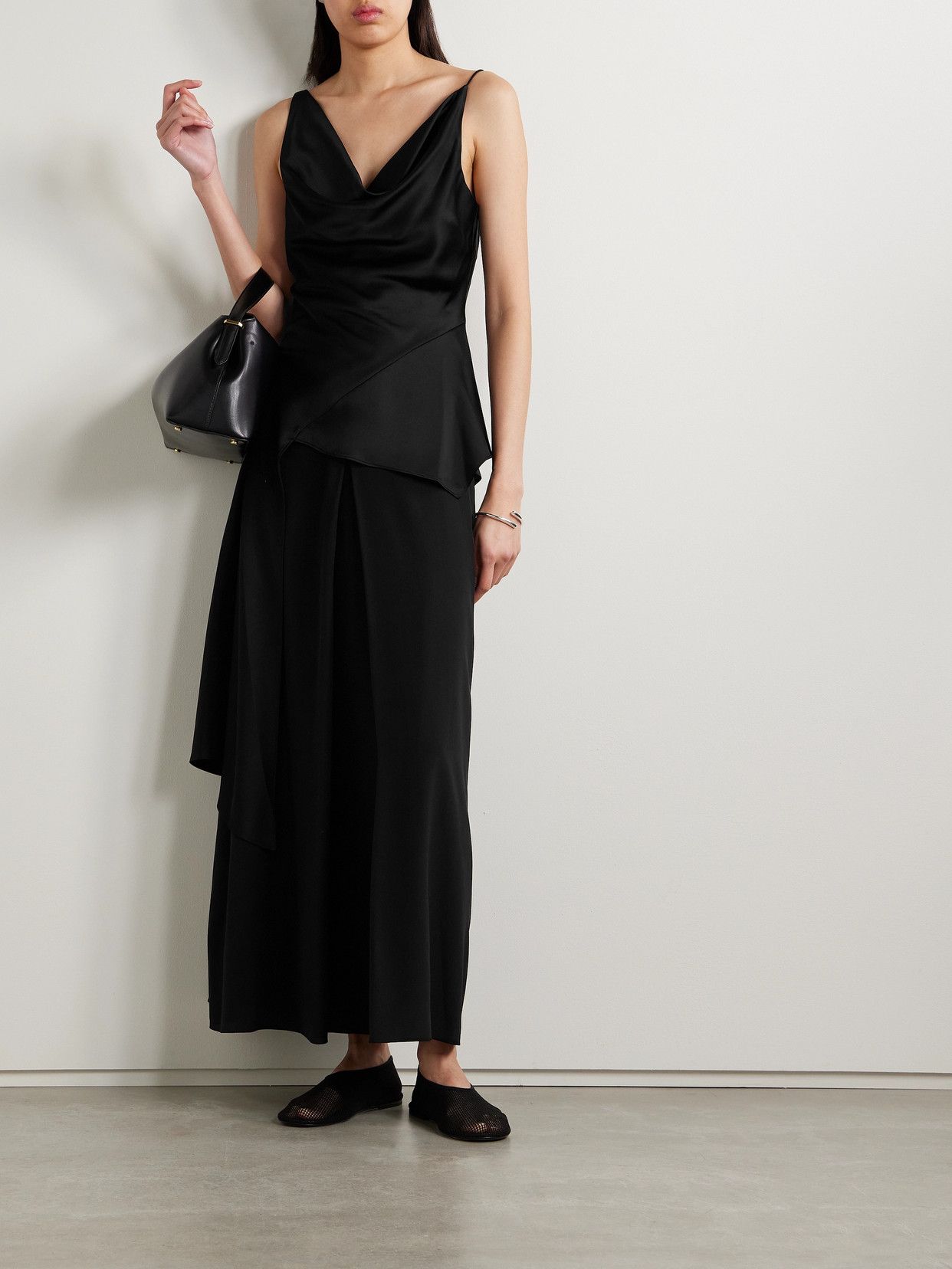 Lotta Pleated Silk Crepe De Chine Maxi