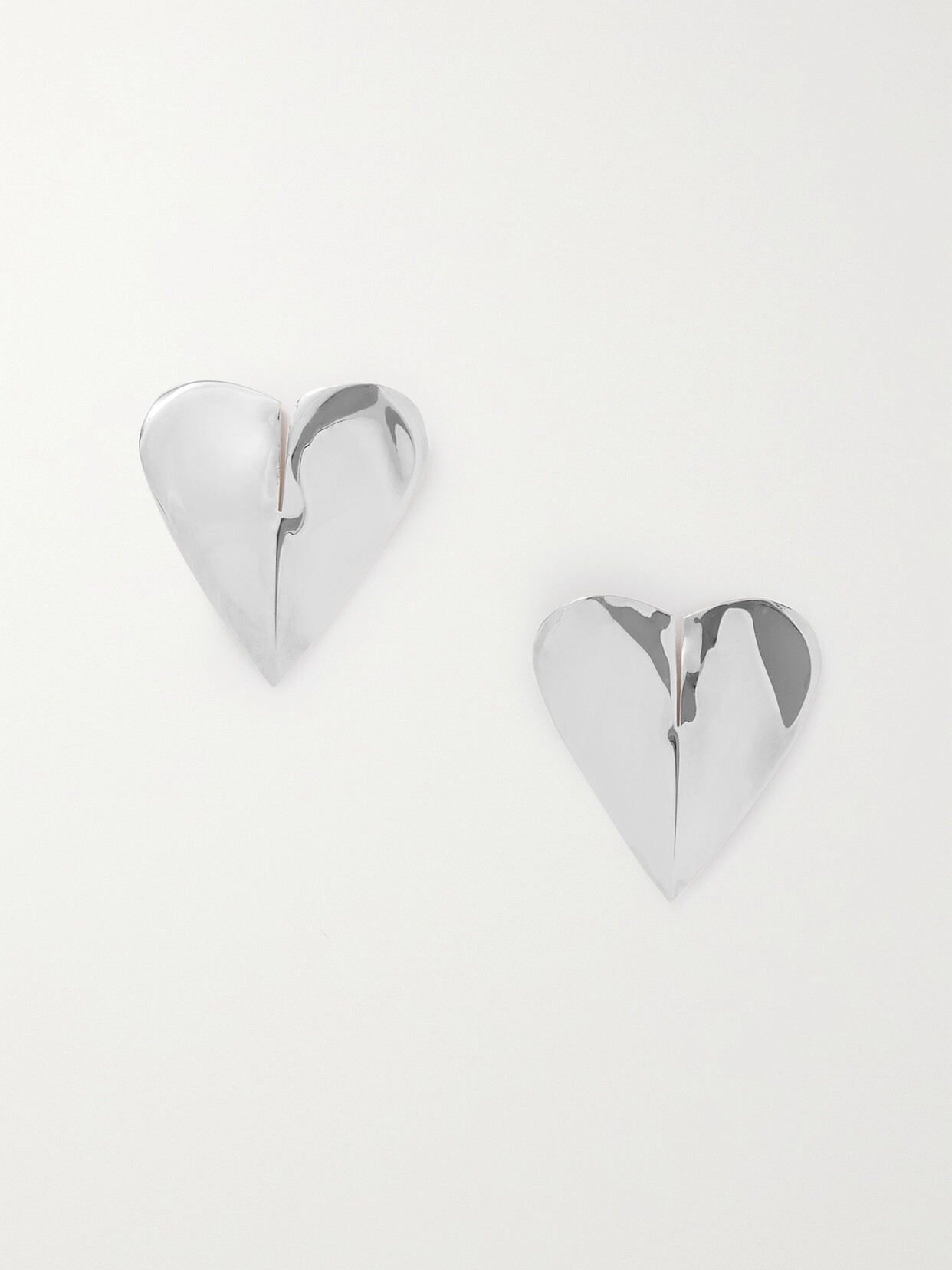 Alaïa - Torn Heart Oversized Silver-tone Earrings - One size