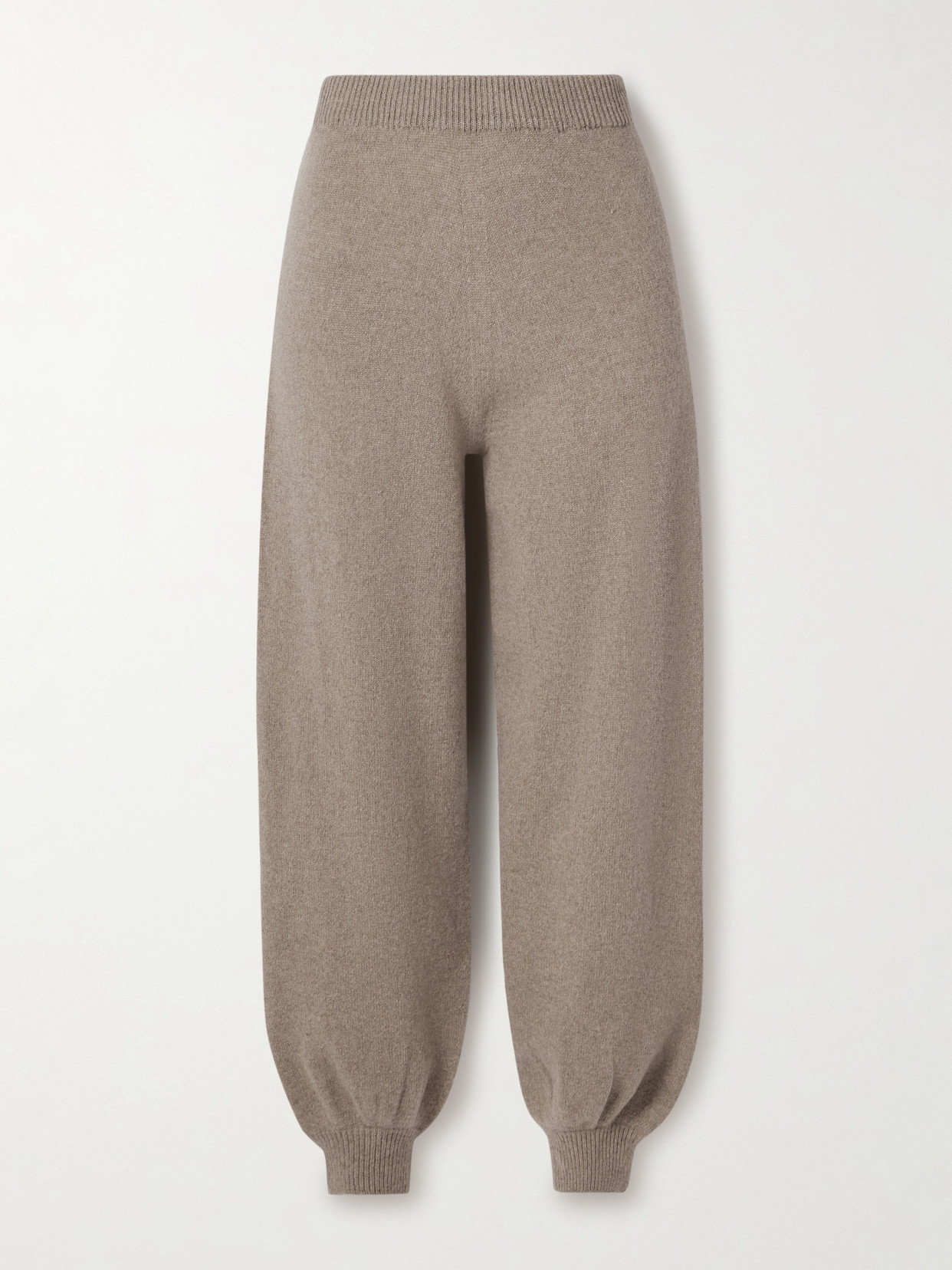 Baserange Recycled-cashmere And Wool-blend Track Pants In Brown