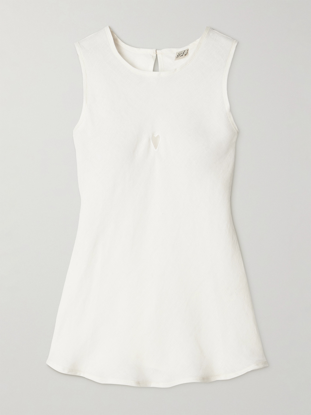 Baserange Cutout Linen Tank In Cream