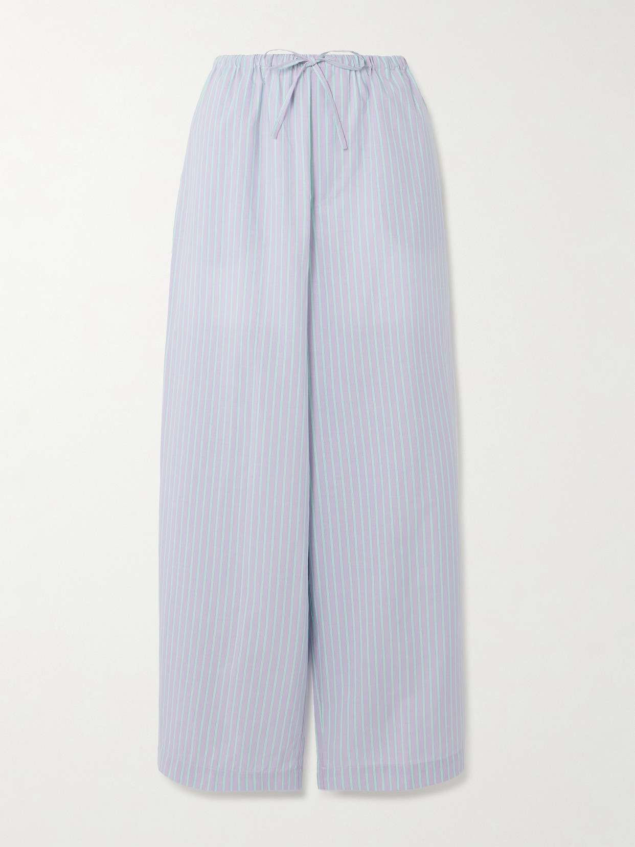 Baserange - Striped Cotton-poplin Pants - Purple