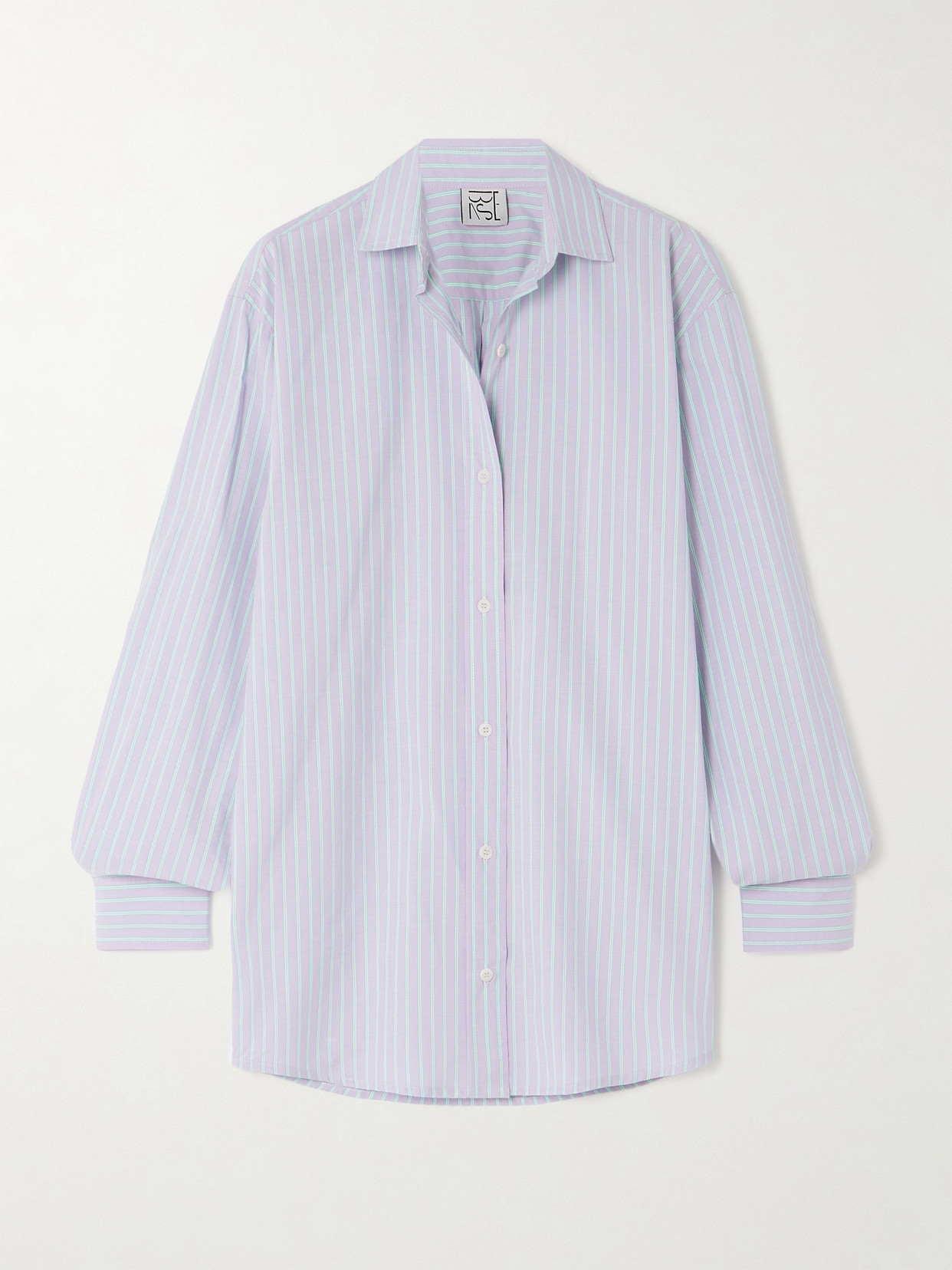 Baserange Striped Cotton-poplin Shirt - Purple