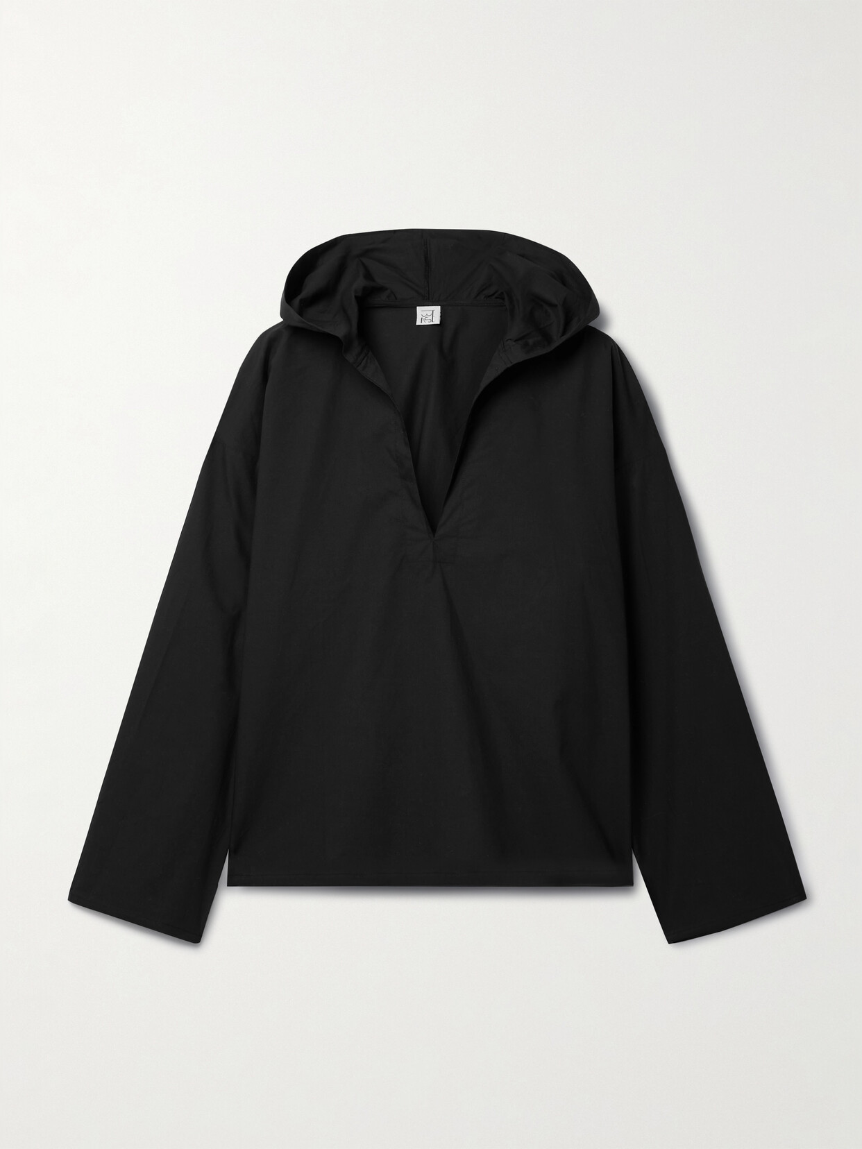 Baserange Hujui Hooded Cotton-poplin Shirt - Black