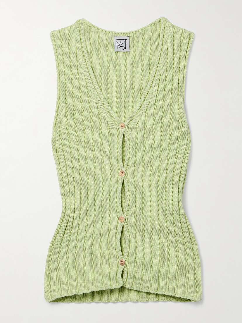 Baserange Loulou Ribbed Organic Cotton Vest
