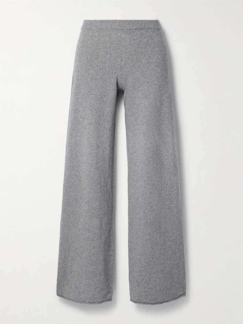 Baserange Rim Recycled Cashmere And Wool-blend Flared Pants