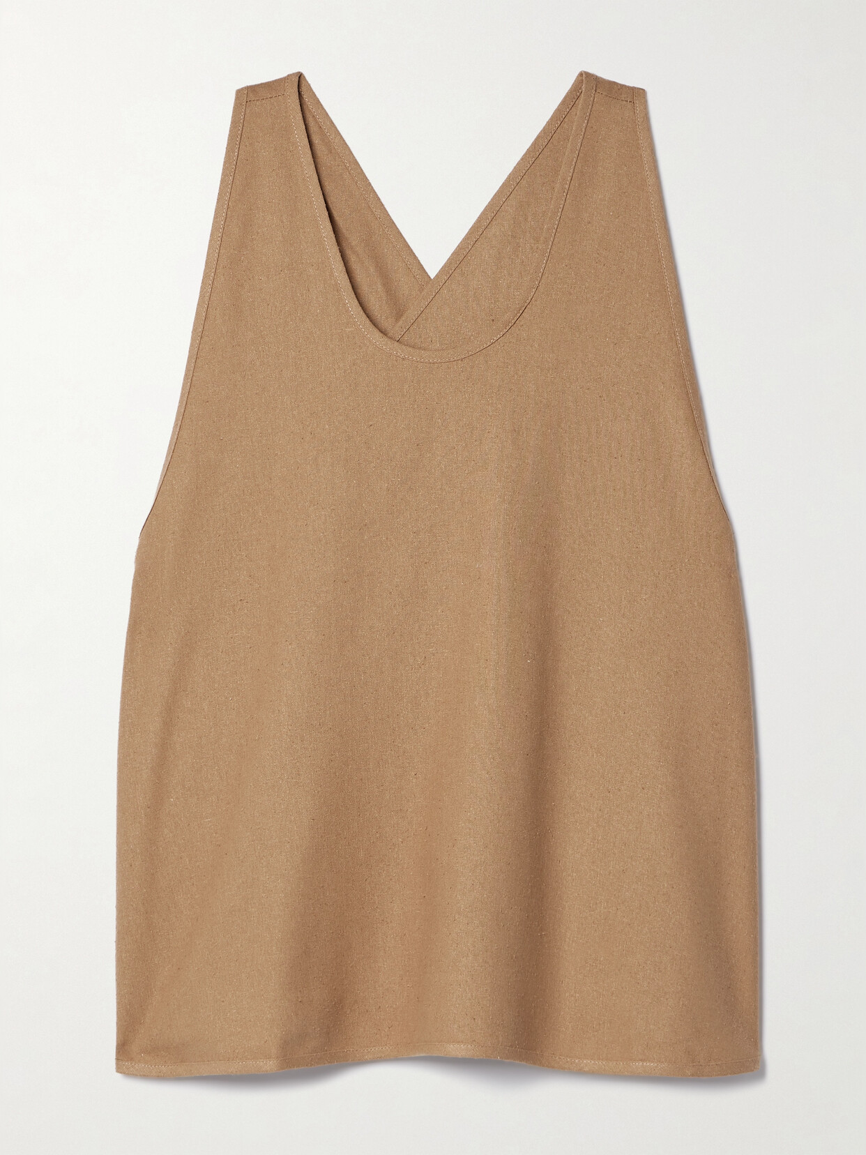 Baserange Apron Distressed Silk Tank - Brown