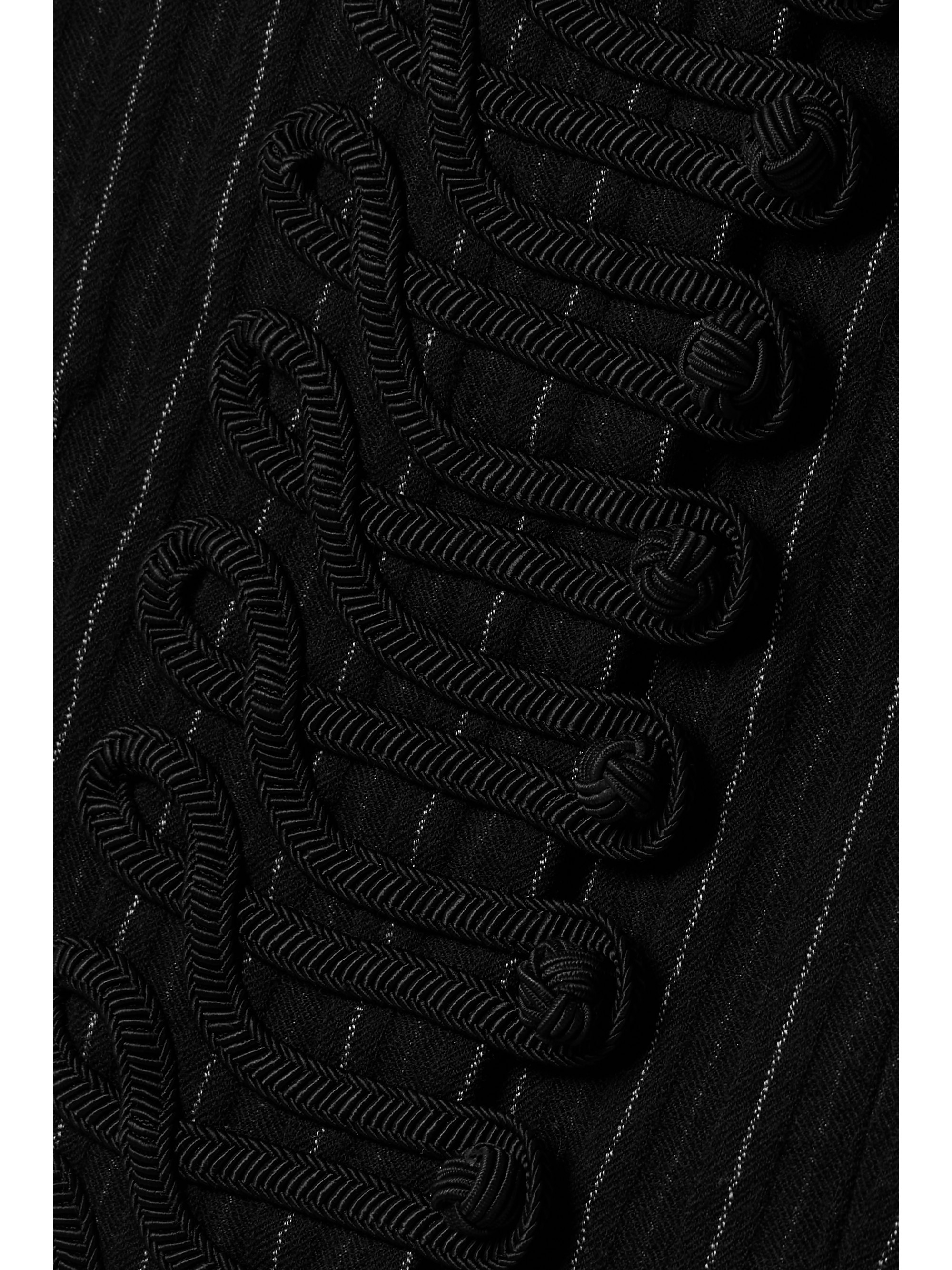 Veronica De Piante Lyla embellished twill-trimmed pinstriped wool vest thumbnail