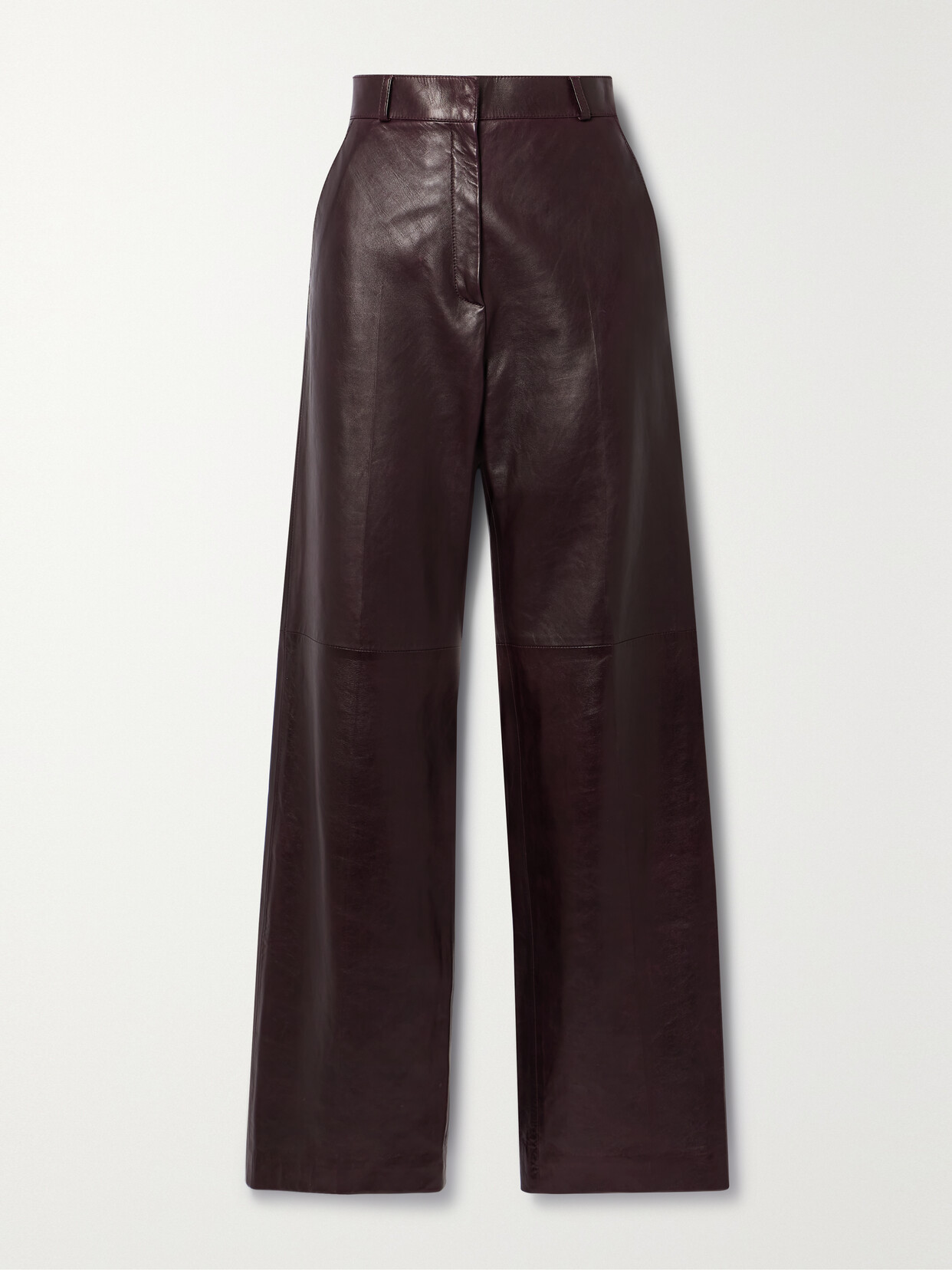 Veronica De Piante Audrey Paneled Leather Wide-leg Trousers In Purple