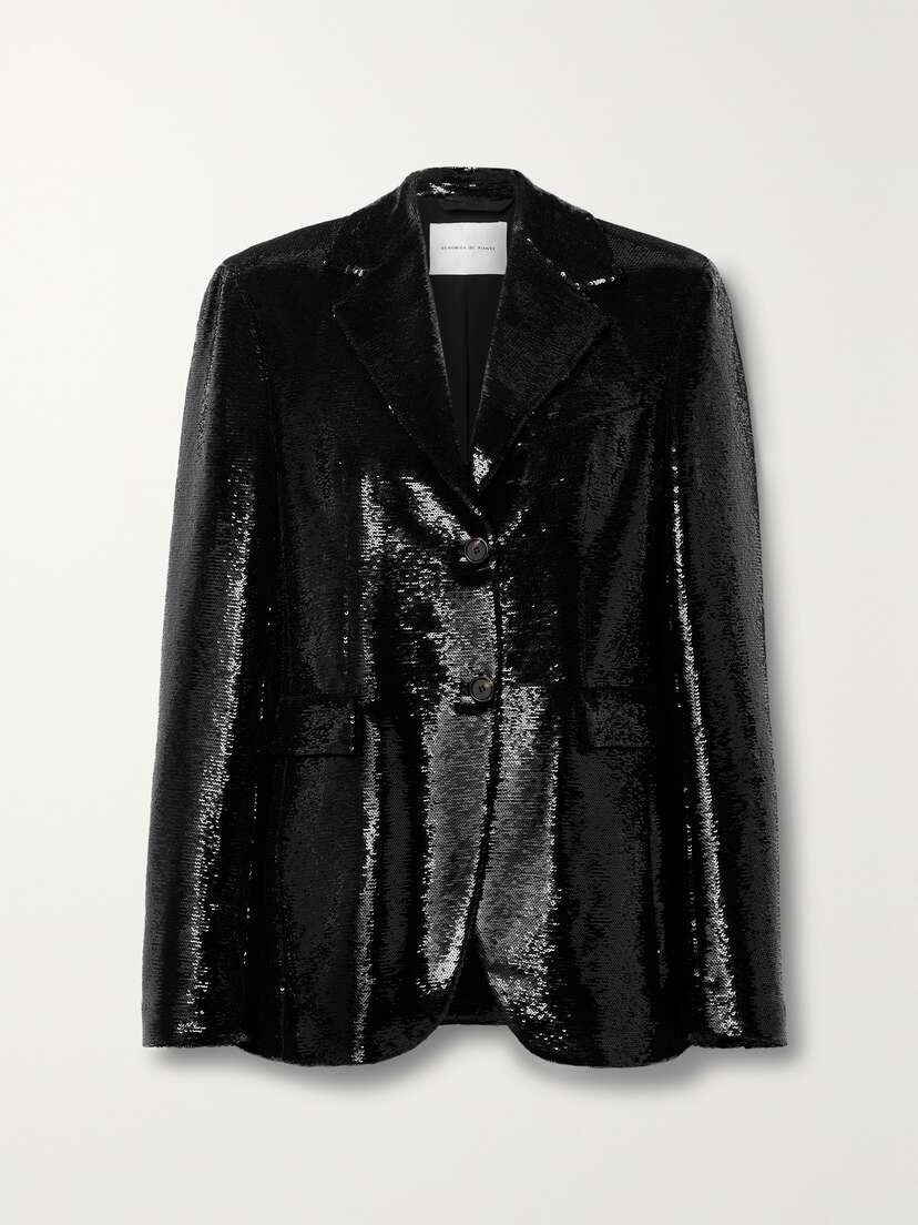 Veronica de Piante Enrico Sequined Crepe De Chine Blazer