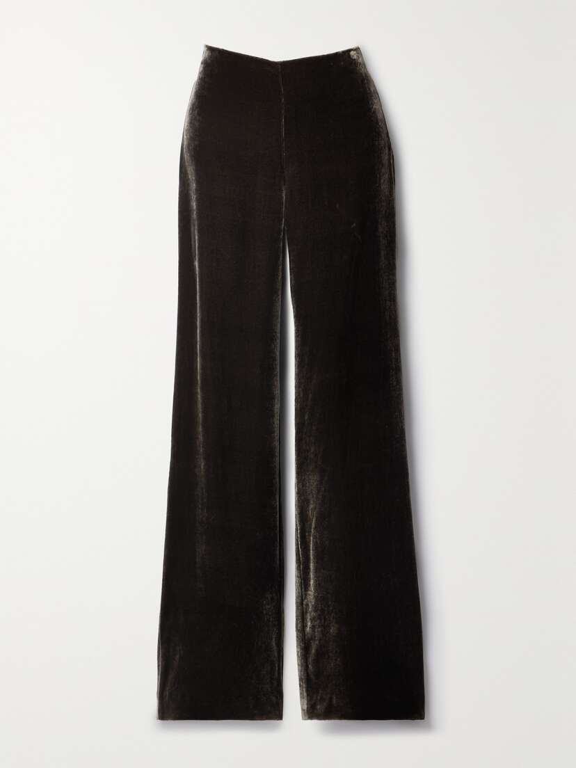 Veronica de Piante Lexi Velvet Wide-leg Pants