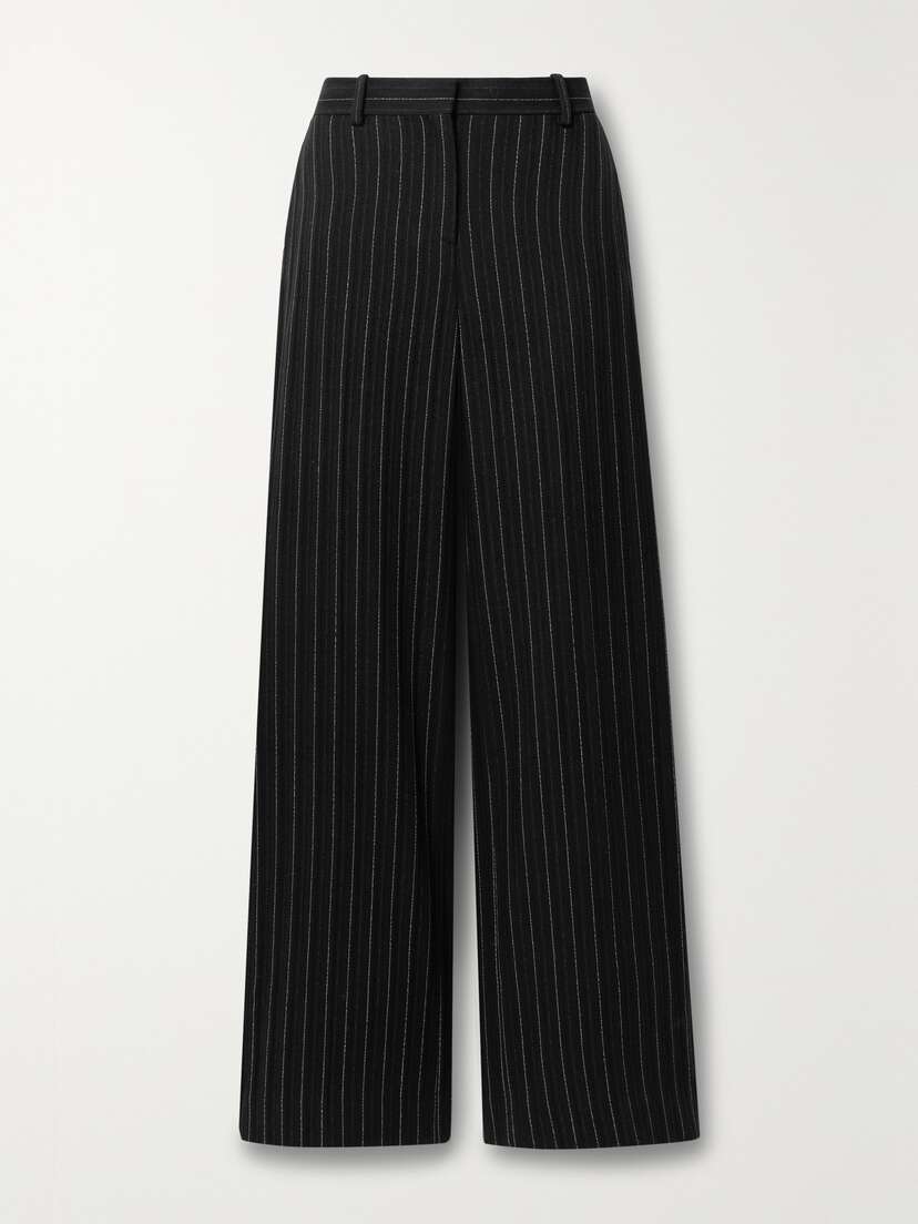 Veronica de Piante Anya Pinstriped Wool Wide-leg Pants