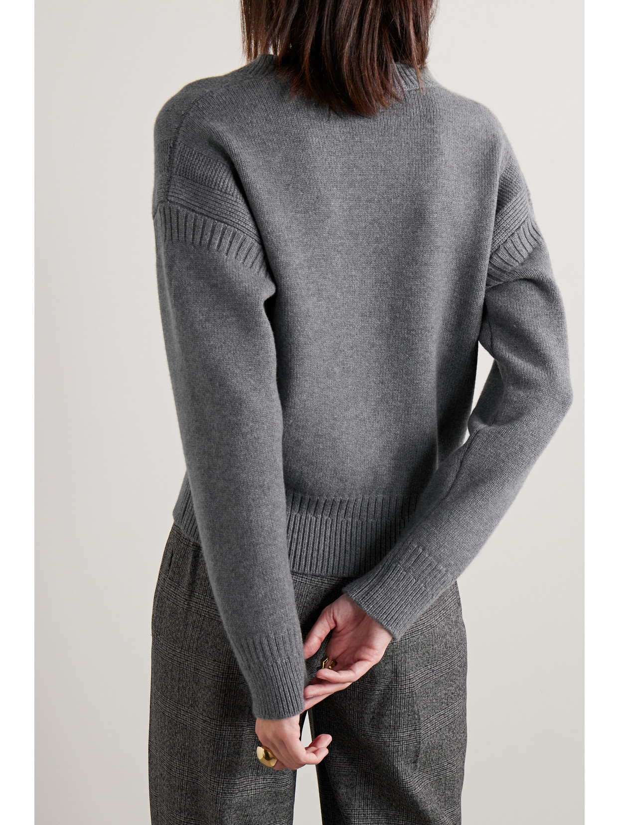 Shop Veronica De Piante Poppy Wool And Cashmere-blend Sweater In Gray