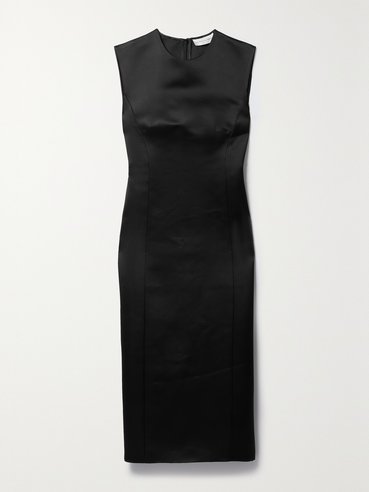 Veronica De Piante Grace Duchesse Silk-satin Midi Dress In Black