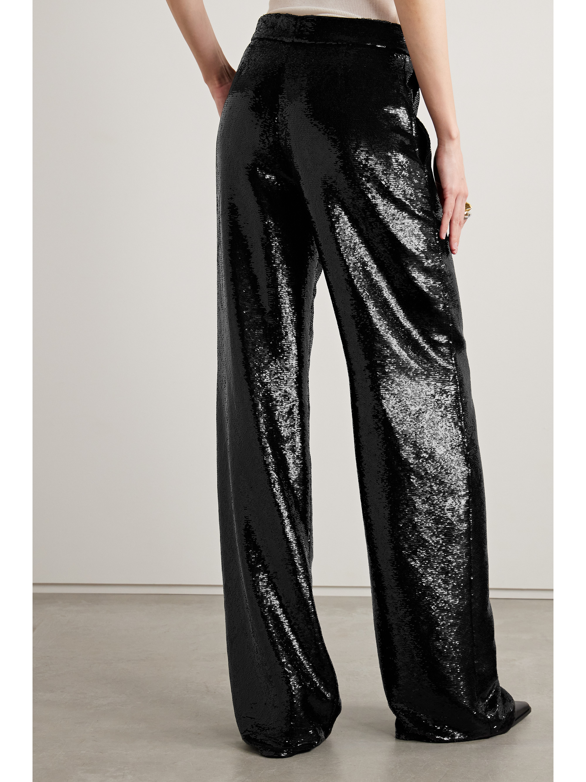 Veronica De Piante Anya sequined crepe de chine wide-leg pants thumbnail