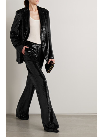 Veronica De Piante Anya sequined crepe de chine wide-leg pants