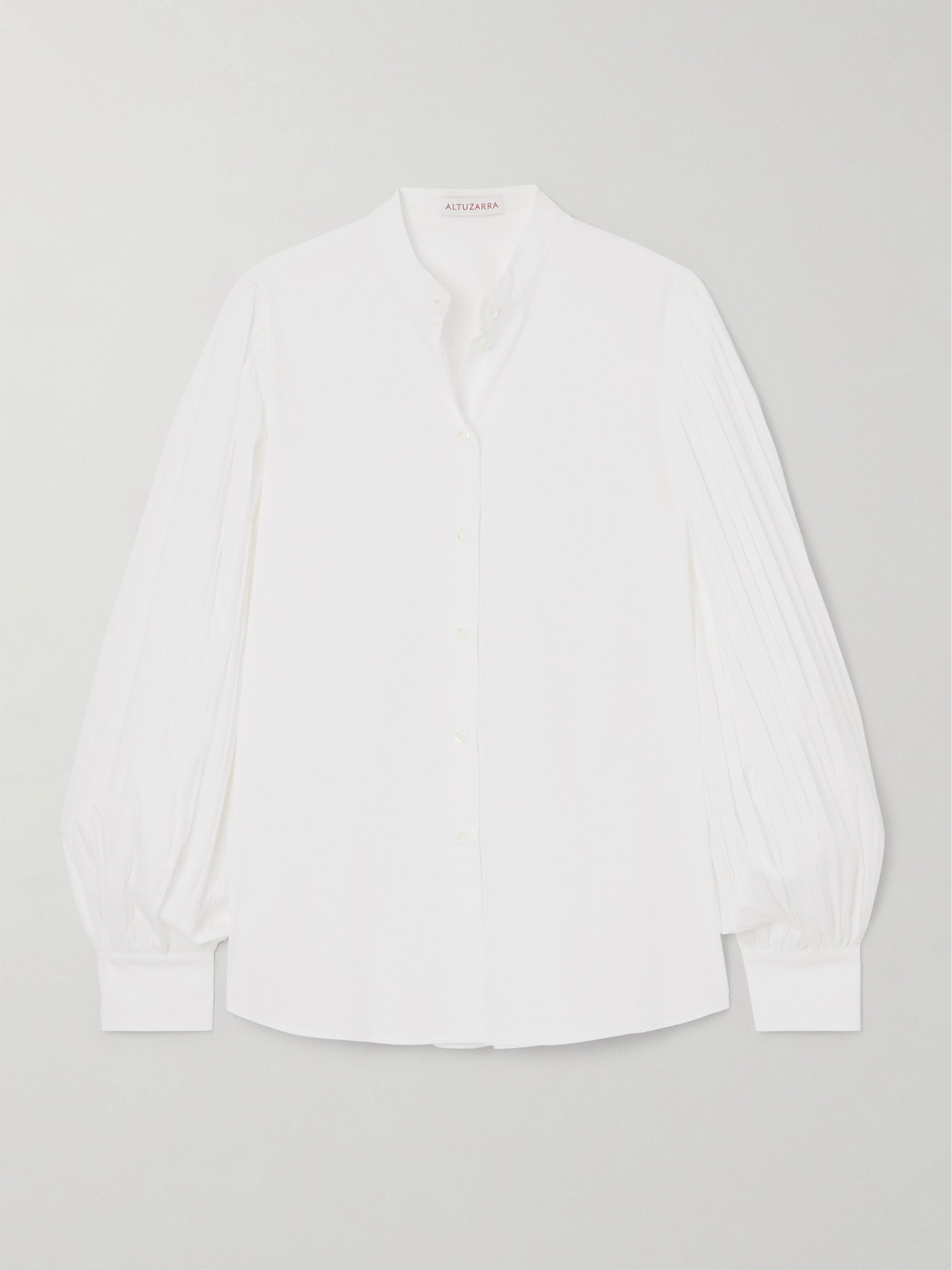 Altuzarra Patsy Pintucked Cotton-blend Poplin Shirt In White