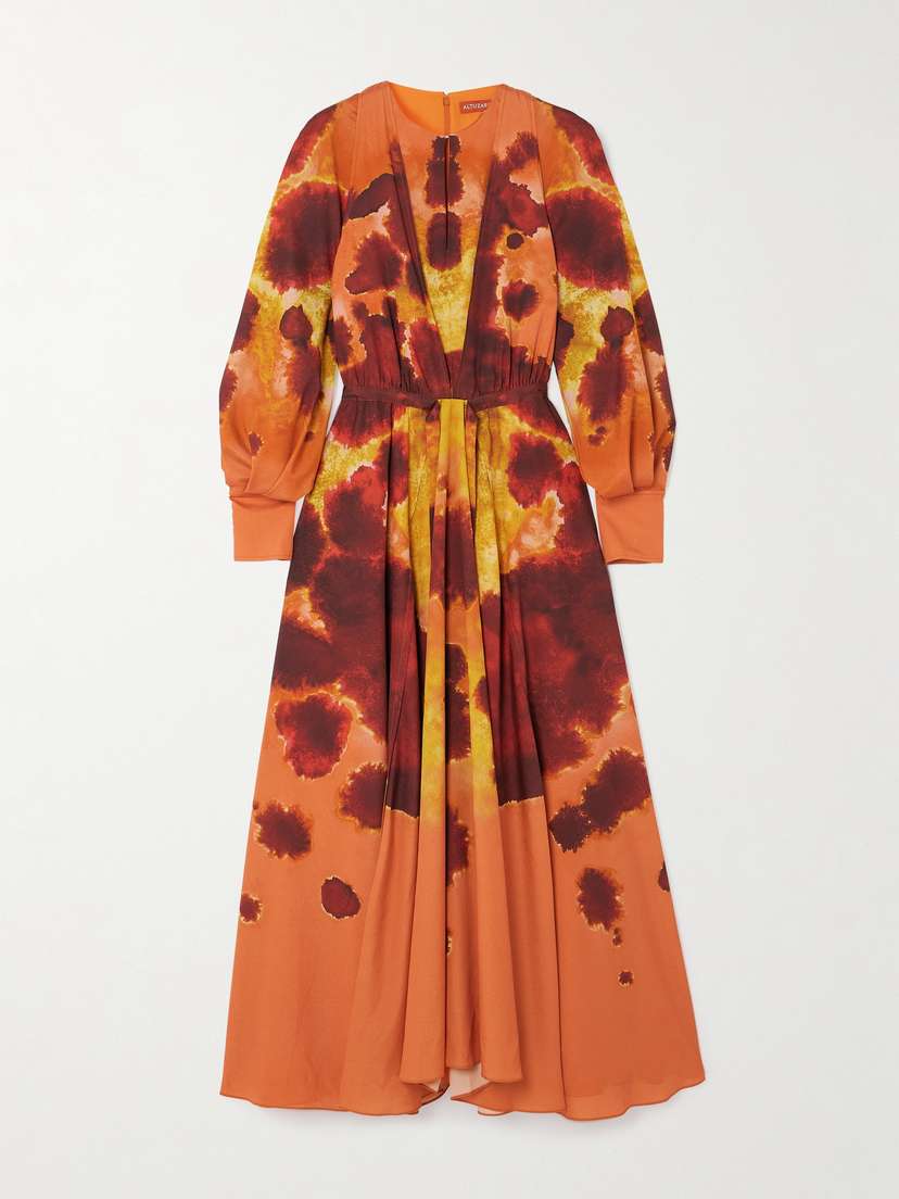 Altuzarra Peirene Belted Tie-dyed Chiffon Midi Dress