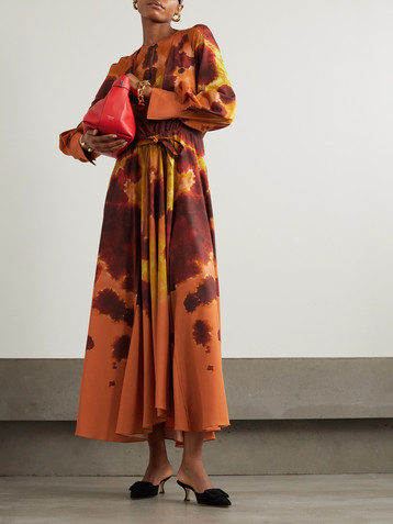 Altuzarra Peirene belted tie-dyed chiffon midi dress