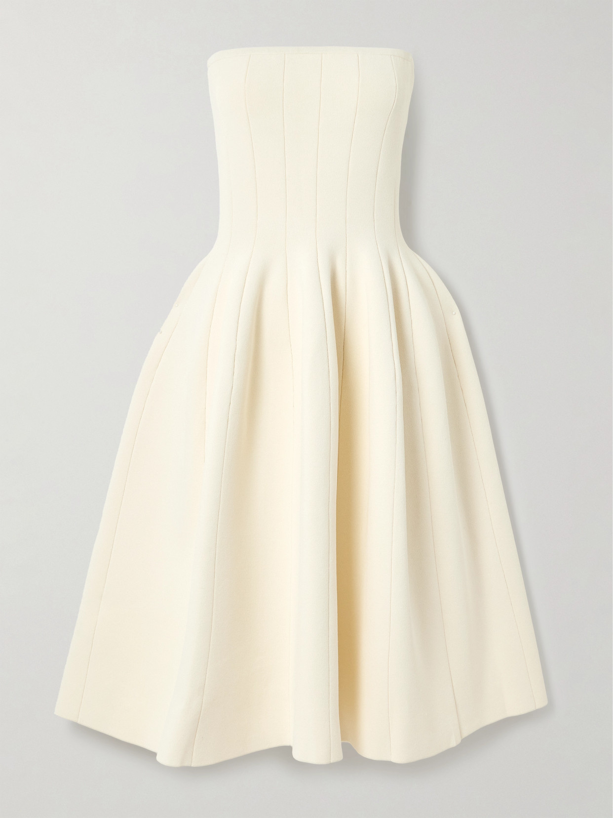 Altuzarra Parolini Strapless Pleated Knitted Midi Dress In White