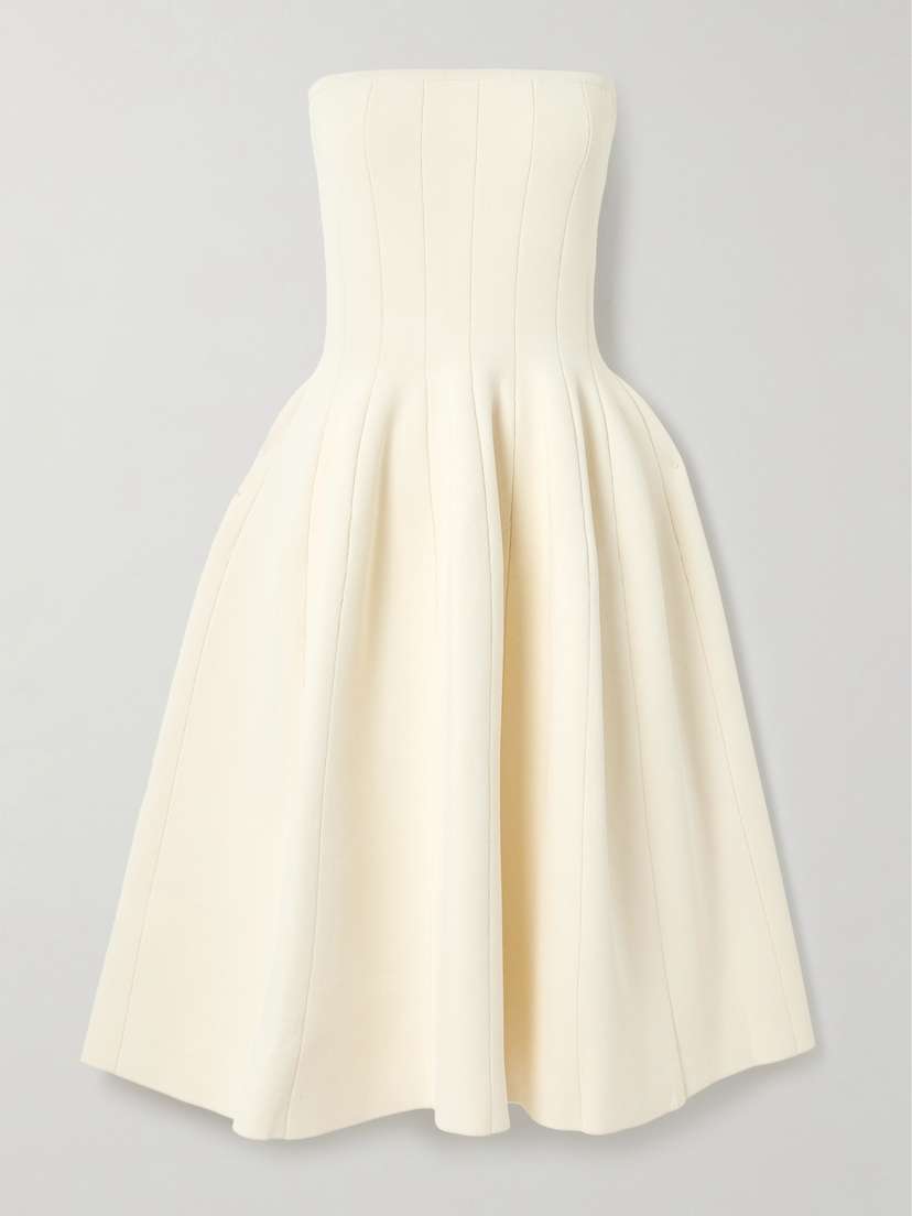 Altuzarra Parolini Strapless Pleated Knitted Midi Dress - x large