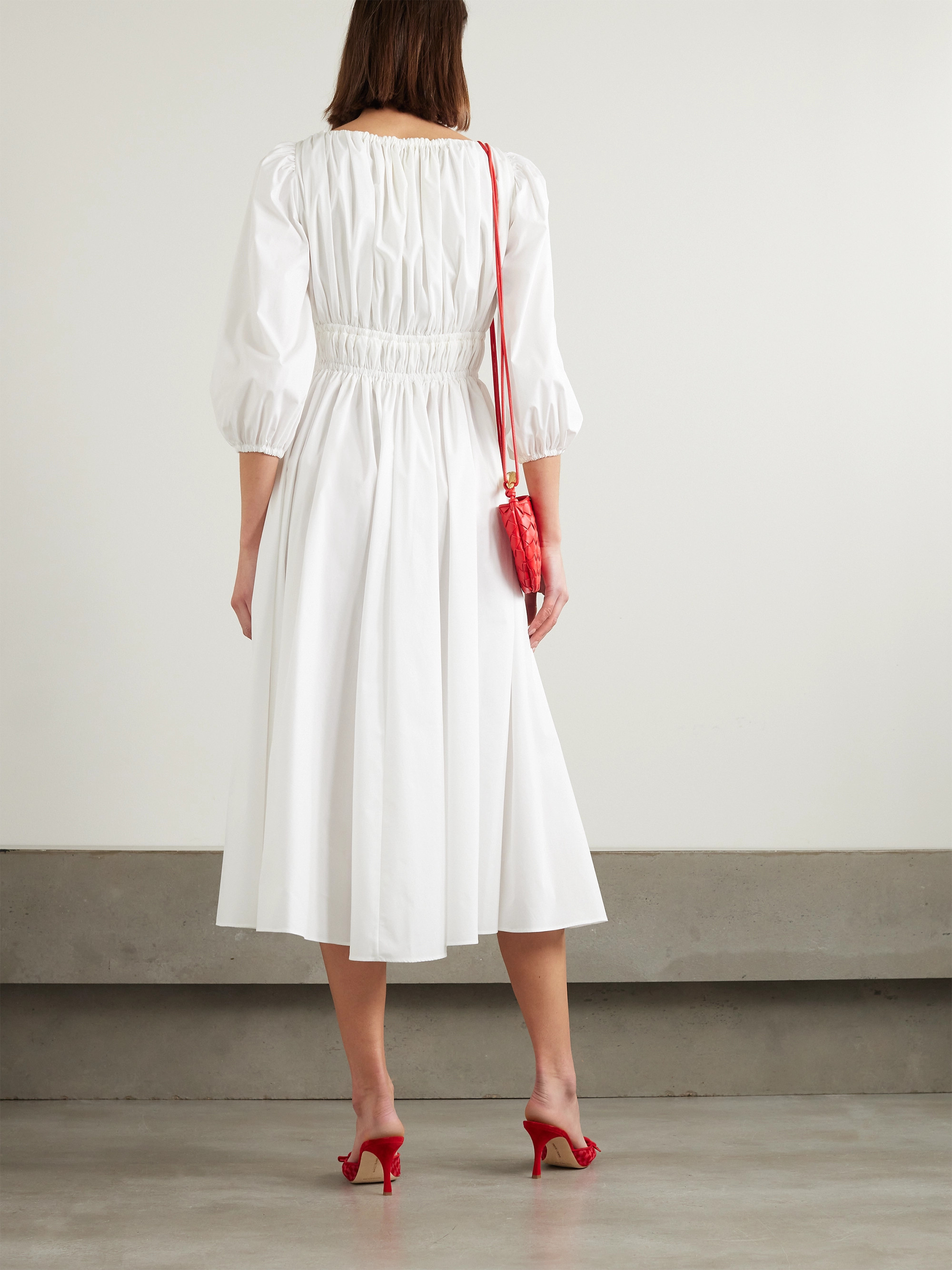 Altuzarra Kathleen pleated cotton-blend poplin midi dress